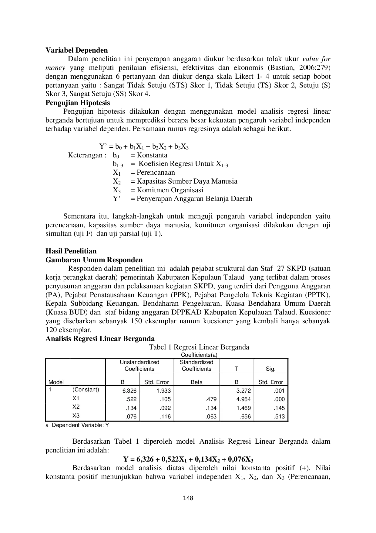 JURIS Pengaruh Perencanaan Kapasitas Sumber Daya Manusia Dan Komitmen Organisasi Terhadap Penyerapan Anggaran Belanja Daerah Pada Pemerintah Kabupaten Kepulauan Talaud
