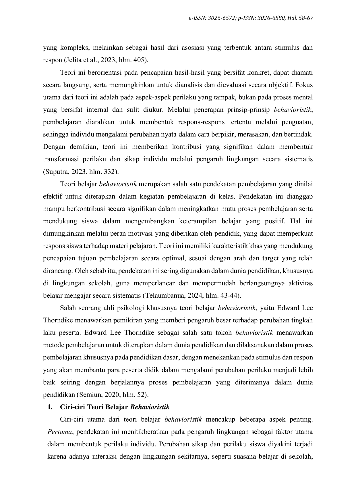 JURIS Teori Belajar Behavioristik Edward Lee Thorndike dan Penerapannya dalam Pembelajaran Pendidikan Agama Katolik