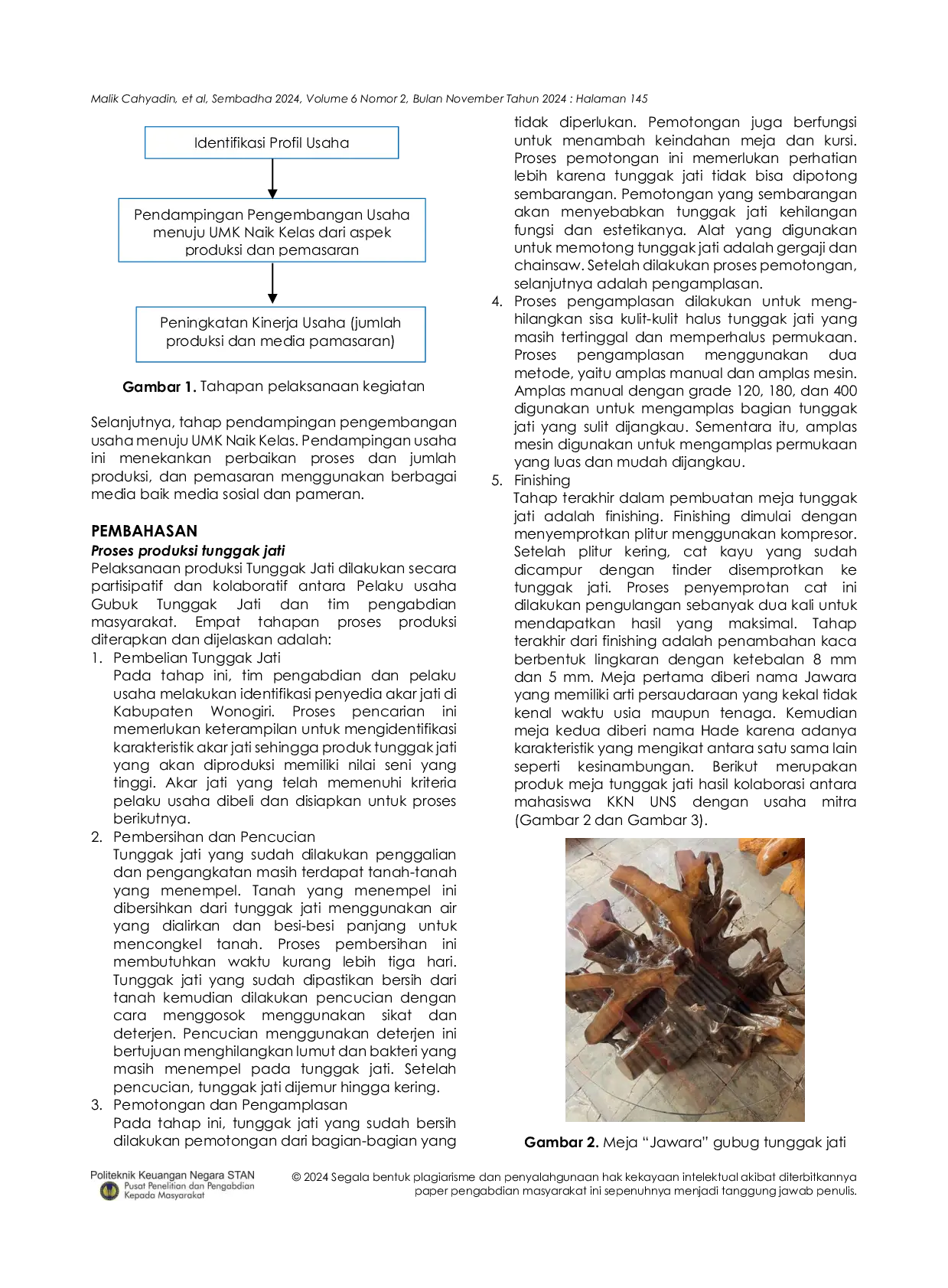 JURIS Pengembangan Usaha Tunggak Jati Menuju UMK Naik Kelas di Desa Tremes Kabupaten Wonogiri