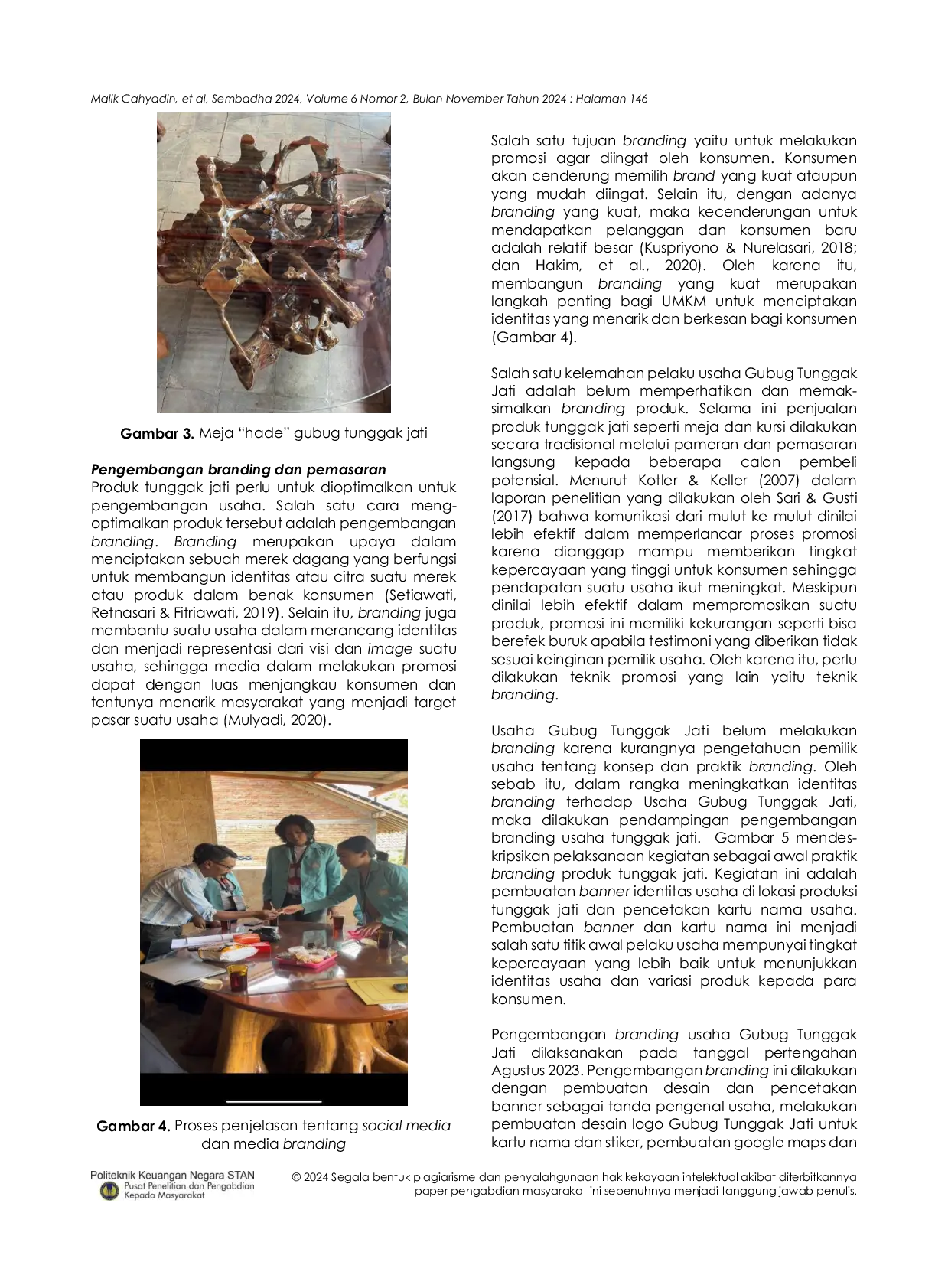 JURIS Pengembangan Usaha Tunggak Jati Menuju UMK Naik Kelas di Desa Tremes Kabupaten Wonogiri