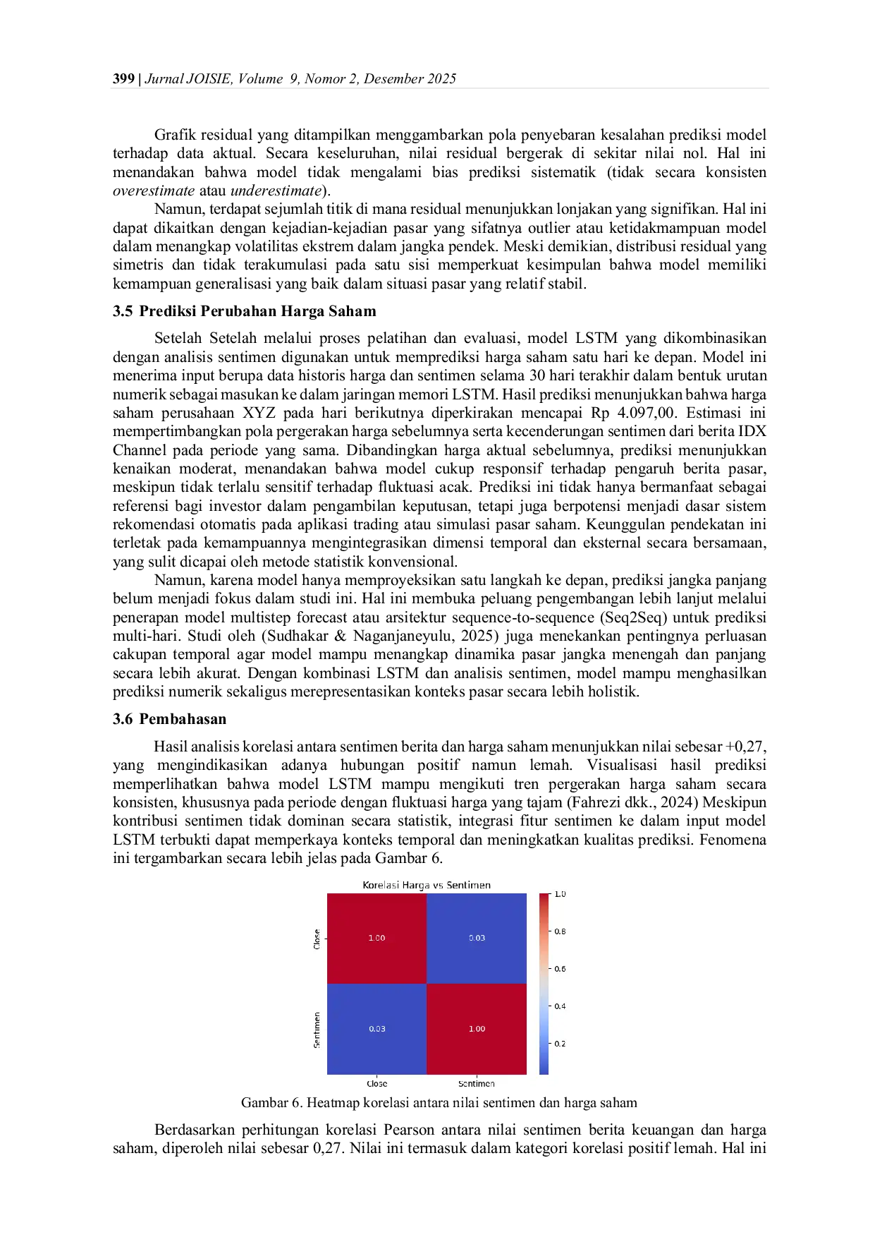 JURIS Penerapan Analisis Sentimen Berita Keuangan dari IDX Channel dan Long Short Term Memory LSTM dalam Prediksi Perubahan Harga Saham pada Perusahaan XYZ