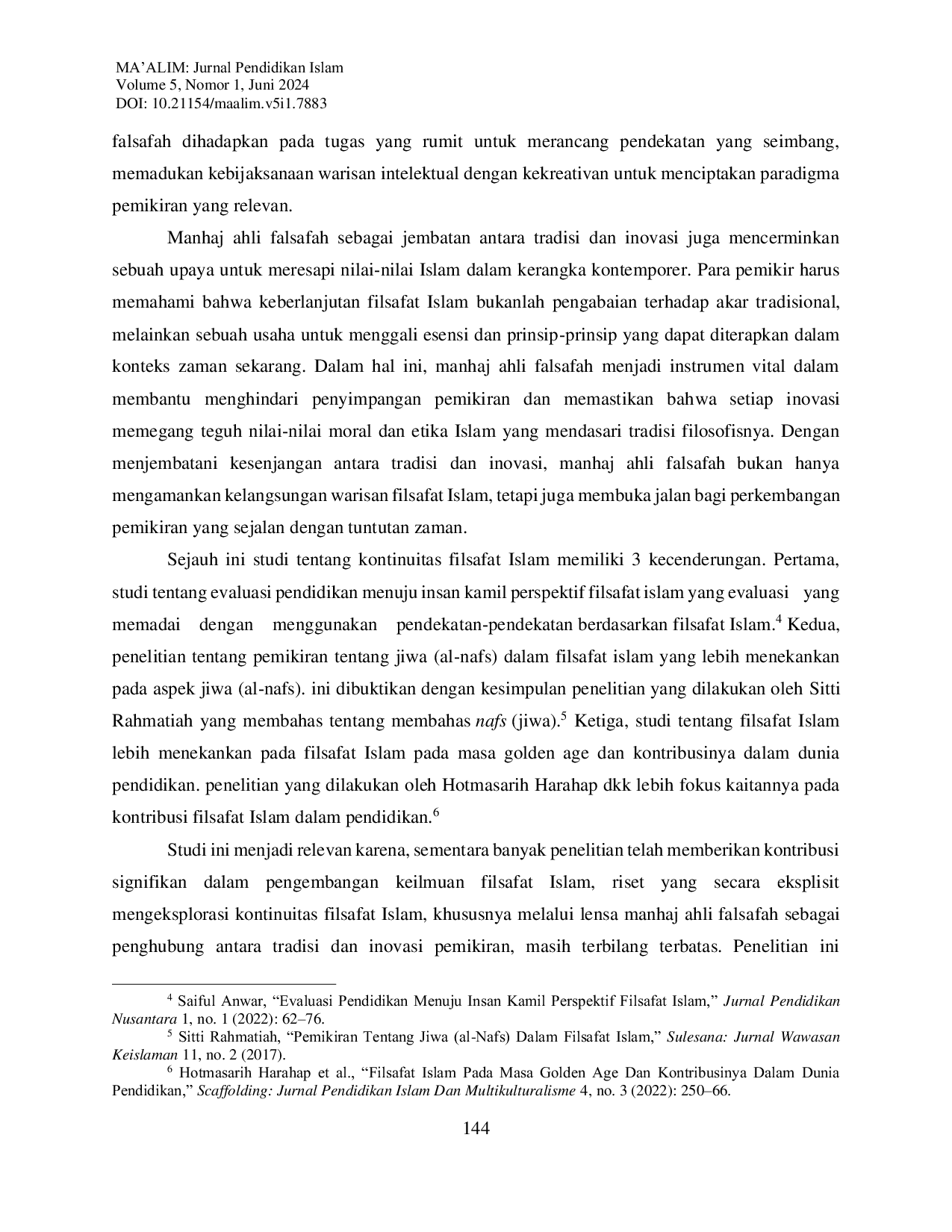 JURIS Kontinuitas Filsafat Islam Manhaj Ahli Falsafah Sebagai Jembatan Antara Tradisi dan Inovasi Pemikiran