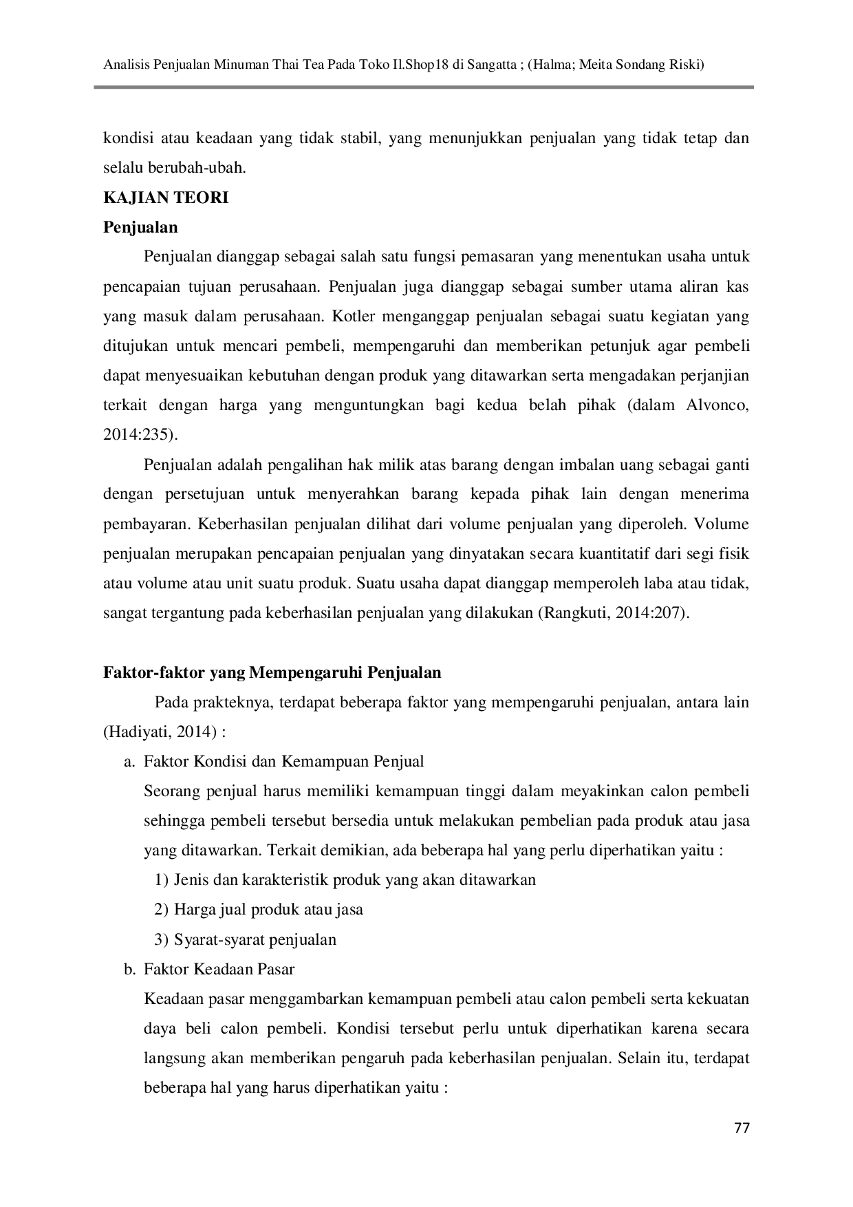 JURIS Analisis Penjualan Minuman Thai Tea Pada Toko IL SHOP18 Di Sangatta