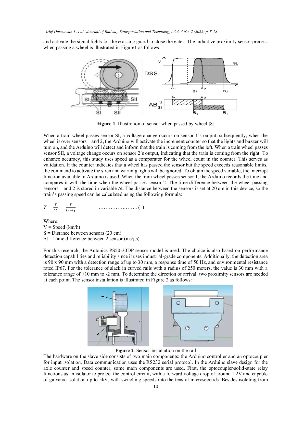 JURIS Design and development of an Early Warning System For Railway Level Crossings with arrival detection and speed monitoring based on Arduino Uno and Inductive Proximity Sensor