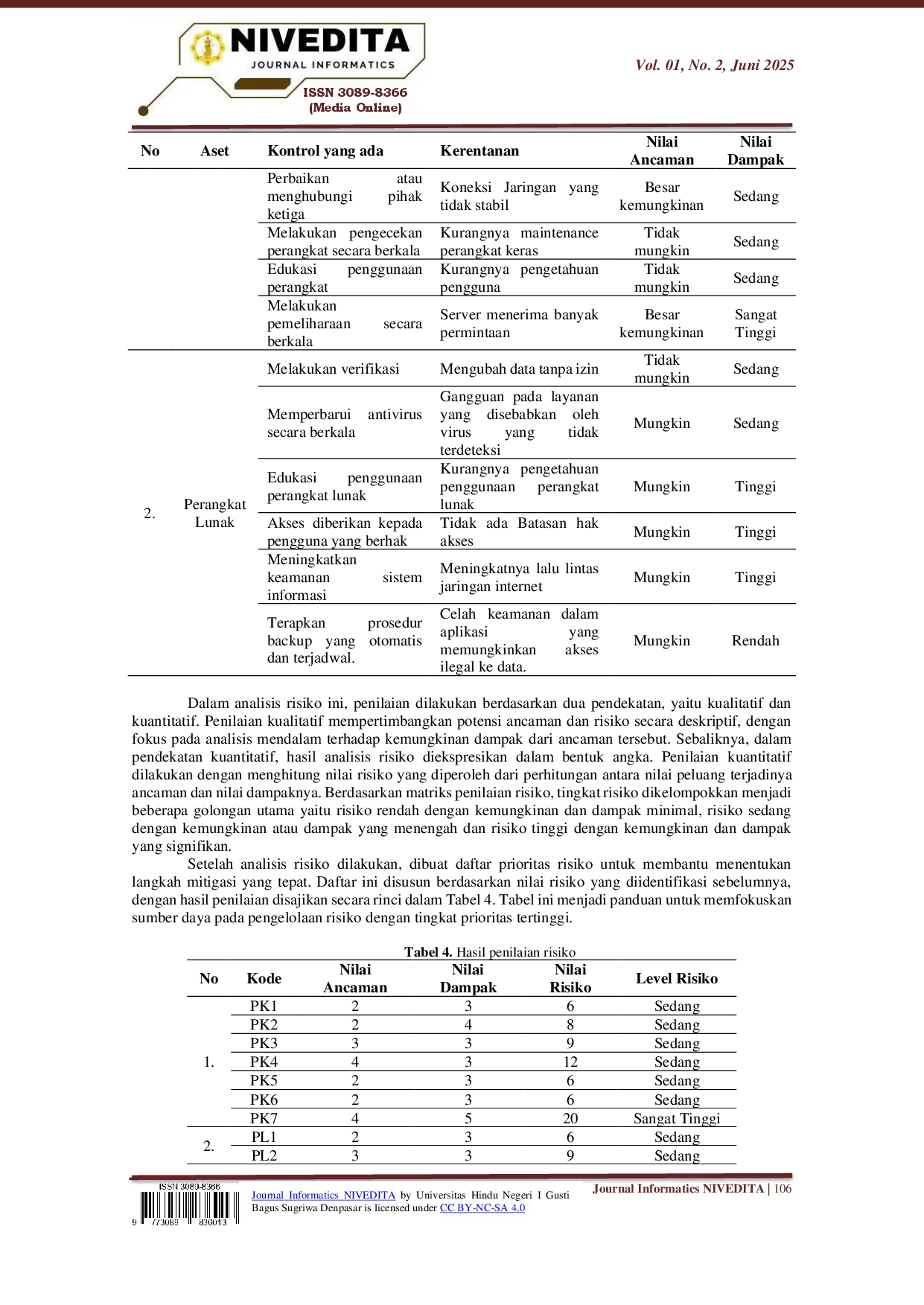 juris Analisis Risiko Keamanan Sistem Informasi Menggunakan ISO 27005 pada Instansi XYZ