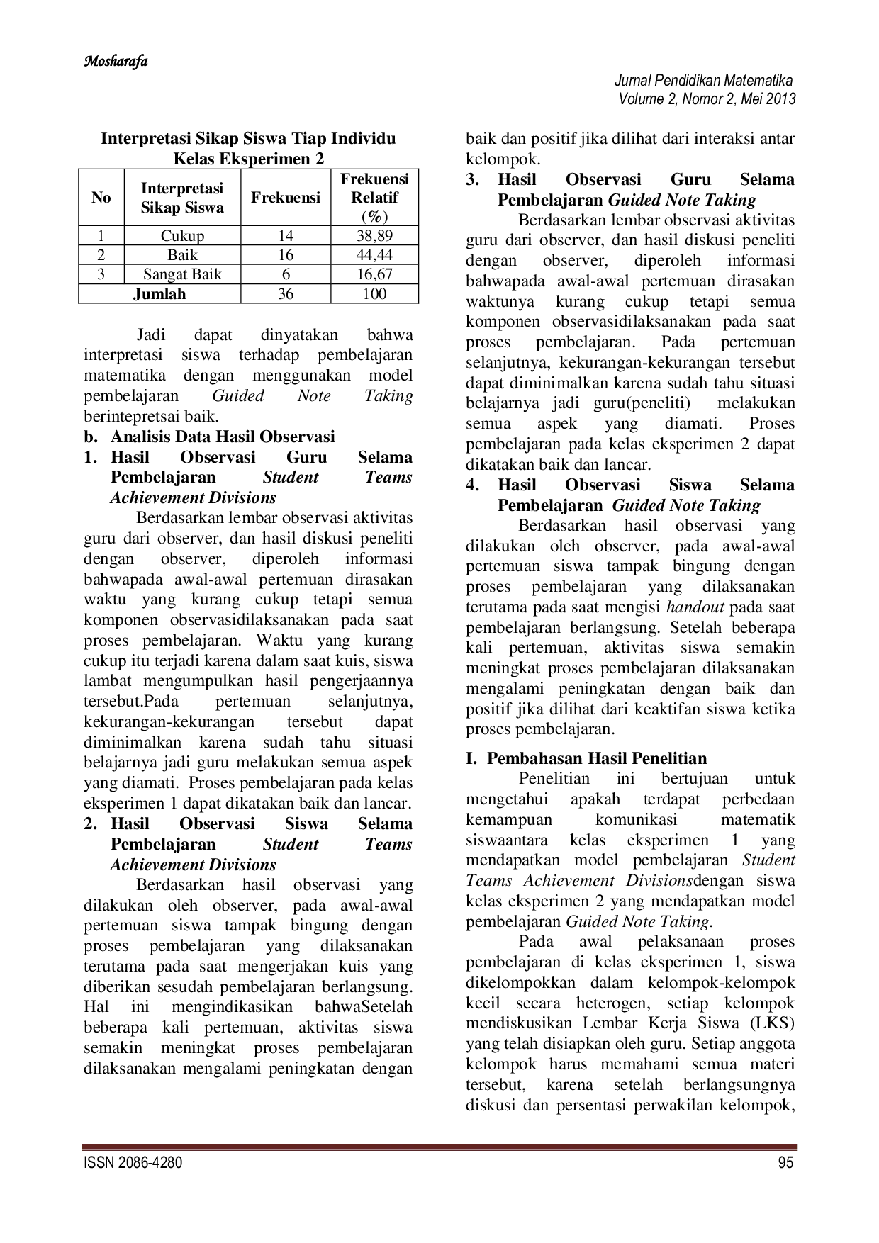 JURIS Perbedaan Kemampuan Komunikasi Matematik Siswa Antara Yang Mendapatkan Model Pembelajaran Student Teams Achievement Divisions Dengan Model Pembelajaranguided Note Taking Studi Penelitian Kuasi Eksper