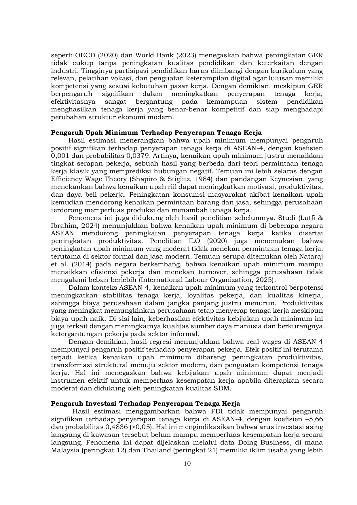 JURIS Analysis of Factors Influencing Labor Absorption in ASEAN 4 Countries