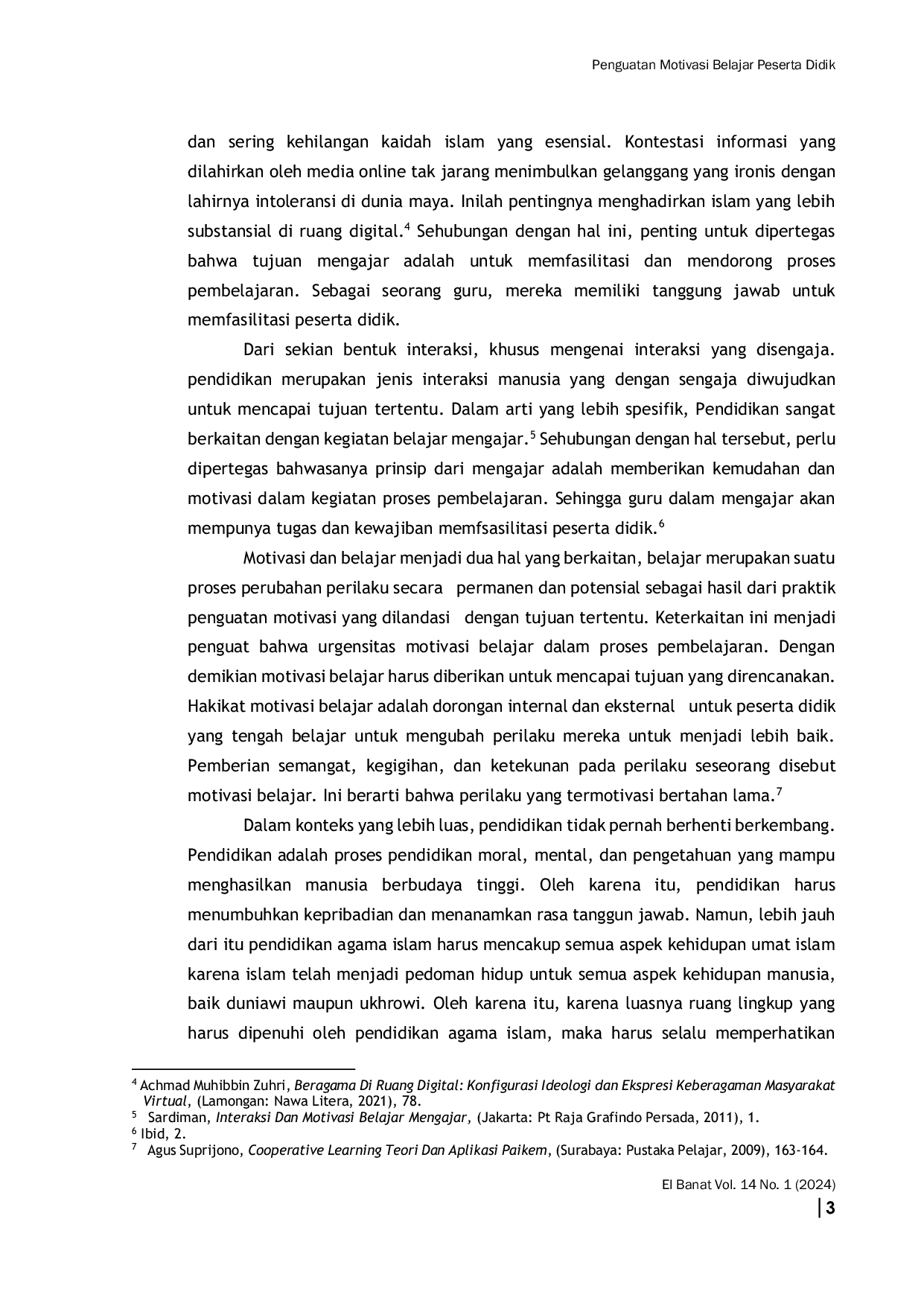 JURIS Penguatan Motivasi Belajar Peserta Didik pada Pembelajaran Pendidikan Agama Islam melalui Literasi Keagamaan Digital