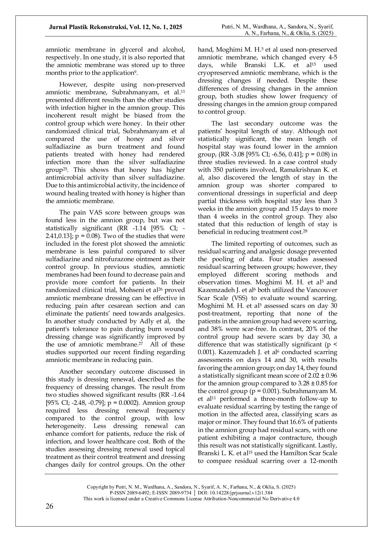 JURIS Analyzing The Efficacy and Outcome of Amniotic Membrane in Burn Care A Systematic Review and Meta Analysis