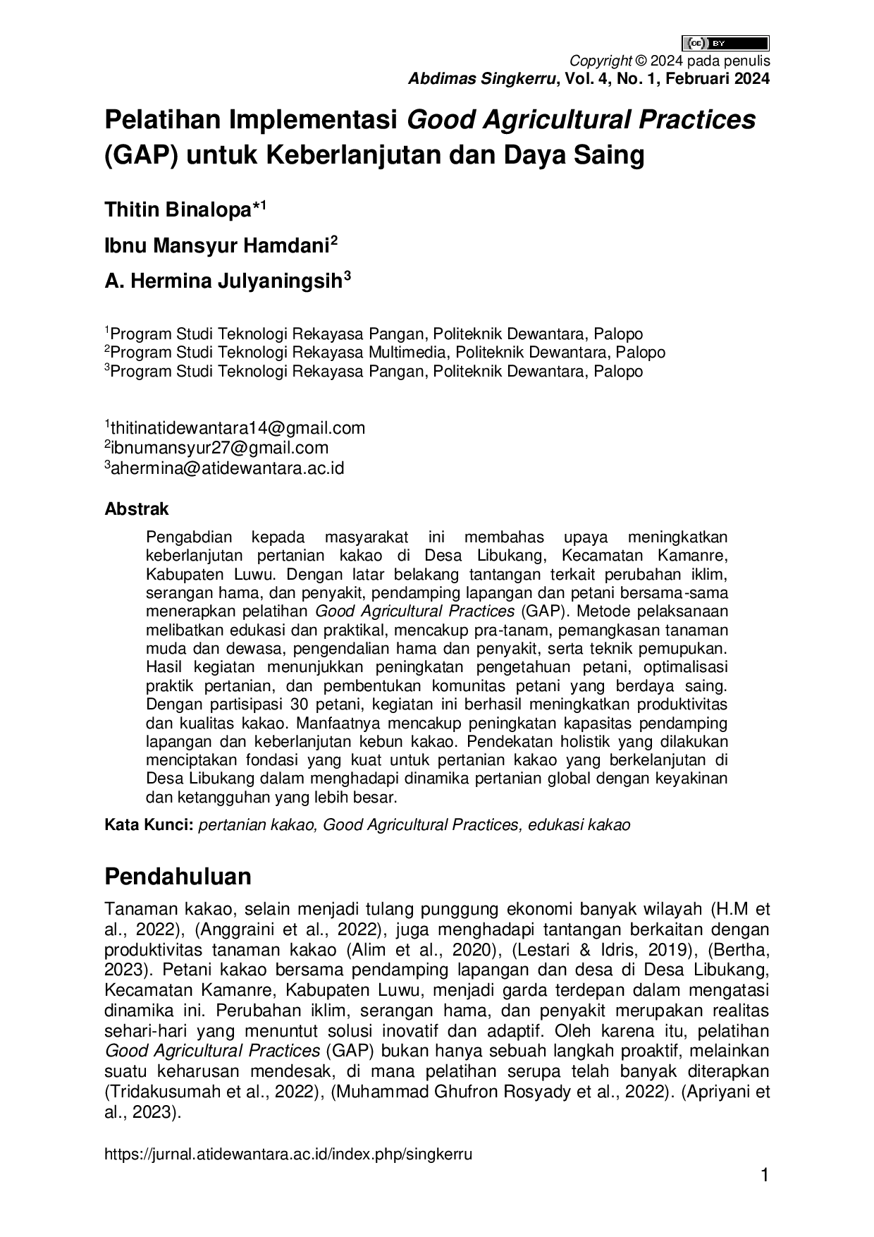 JURIS Pelatihan Implementasi Good Agricultural Practices GAP untuk Keberlanjutan dan Daya Saing