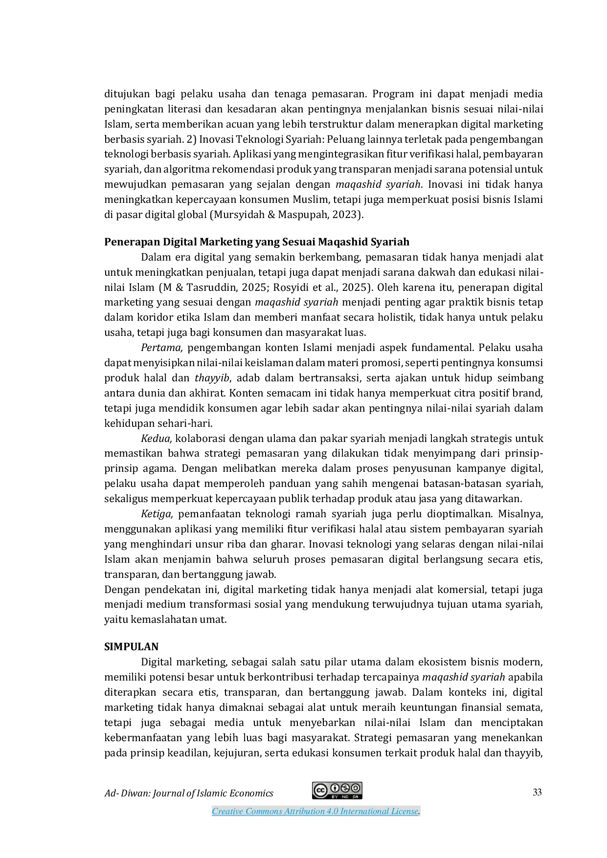JURIS Analisis Keberlanjutan dan Etika Bisnis Islam Terhadap Digital Marketing Perspektif Maqasid Syariah