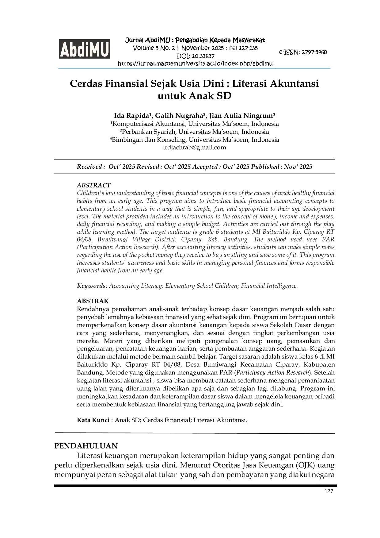 JURIS Cerdas Finansial Sejak Usia Dini Literasi Akuntansi untuk Anak SD