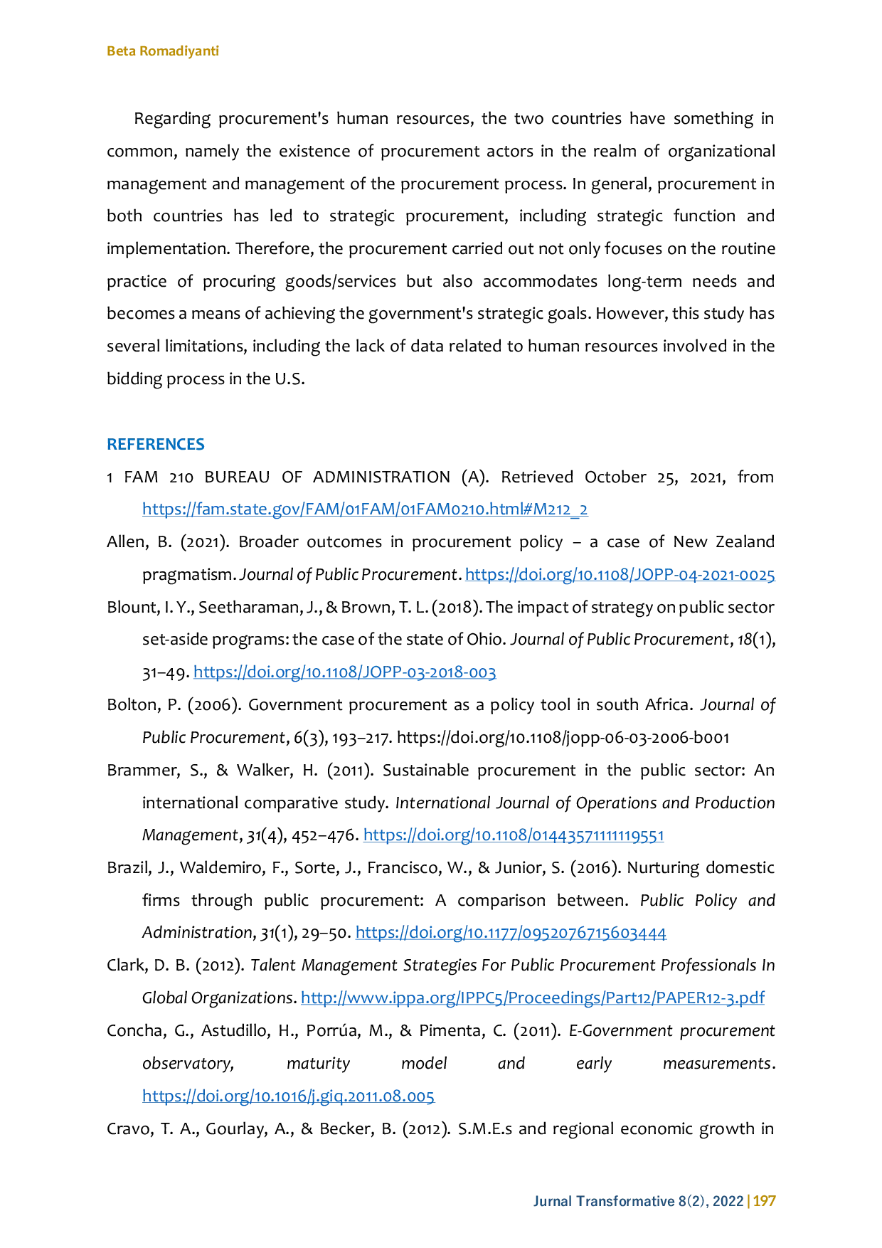 JURIS Government Procurement Policy Comparative Study between Indonesia and The United States