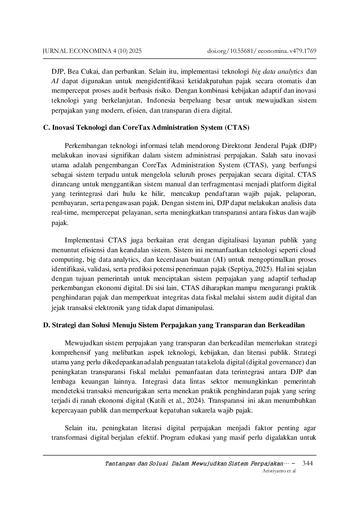 JURIS Tantangan dan Solusi Dalam Mewujudkan Sistem Perpajakan Modern dan Transparan di Era Digital