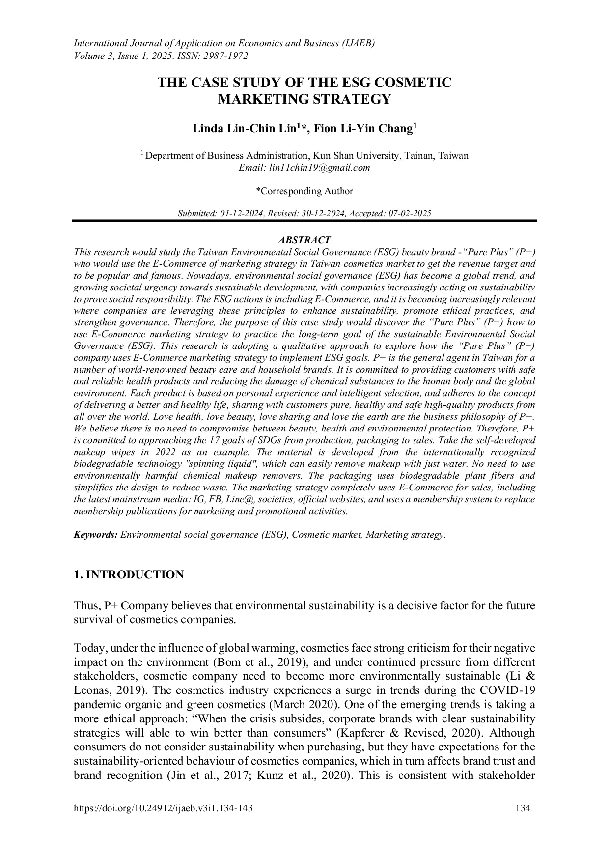 JURIS The Case Study Of The Esg Cosmetic Marketing Strategy