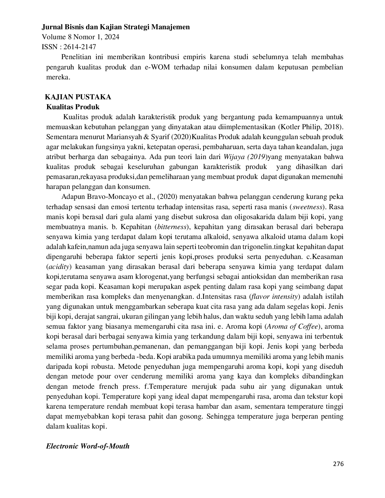 JURIS Strategi membangun customer value pengaruh kualitas produk dan electronic word of mouth melalui mediasi keputusan pembelian