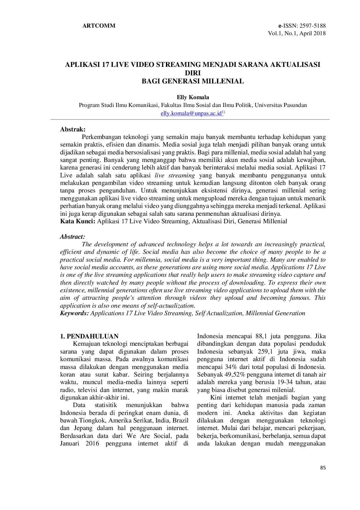JURIS Application 17 Live Video Streaming Becomes a Means of Self Actualization for Millennials