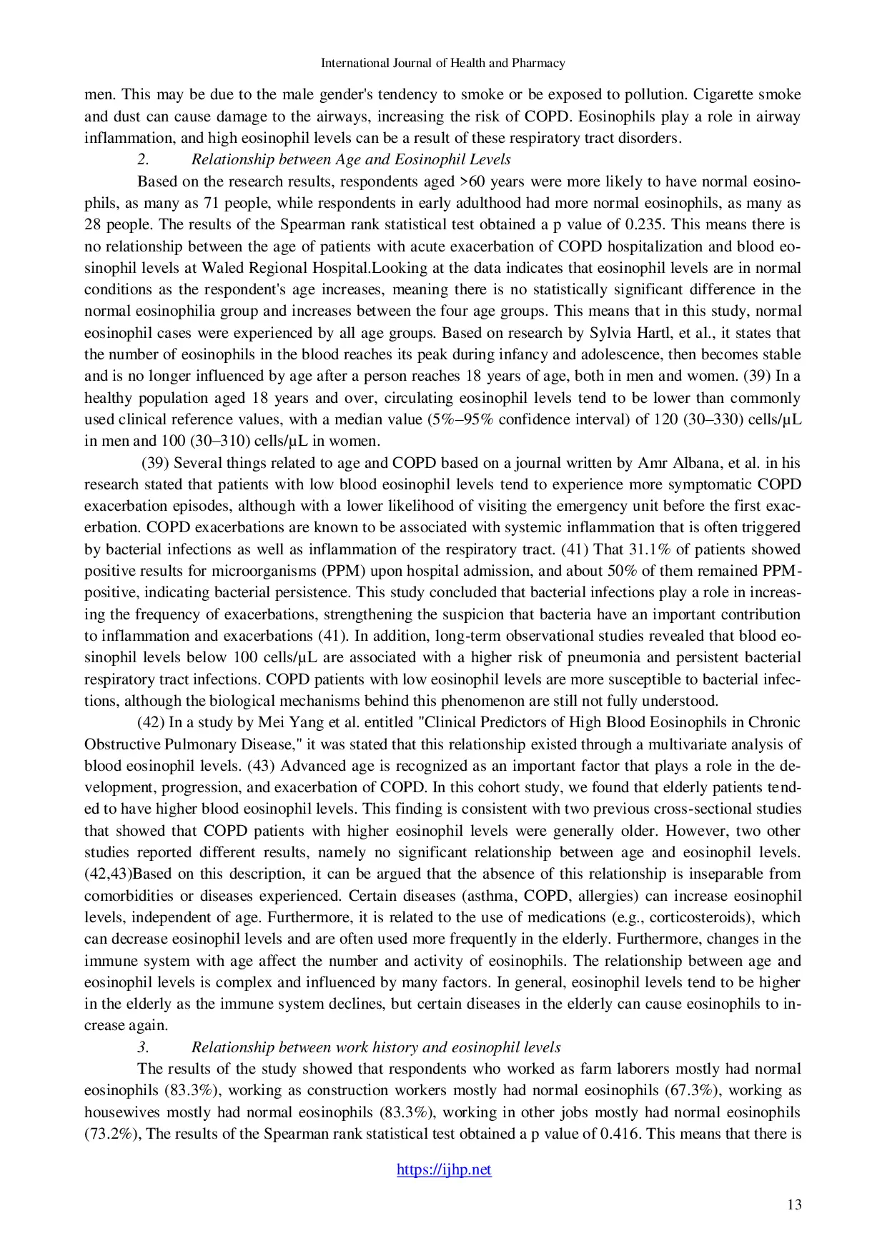 JURIS The Relationship Between Characteristics of Patients with Acute Exacerbation of Chronic Obstructive Pulmonary Disease COPD Hospitalized with Blood Eosinophil Levels at Waled Regional Hospital in Sep