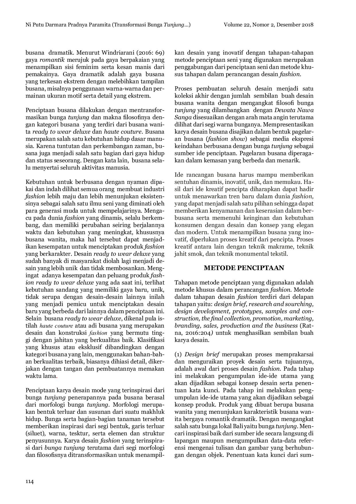 JURIS Transformasi Bunga Tunjung Dalam Busana Wanita Romantik Dramatik