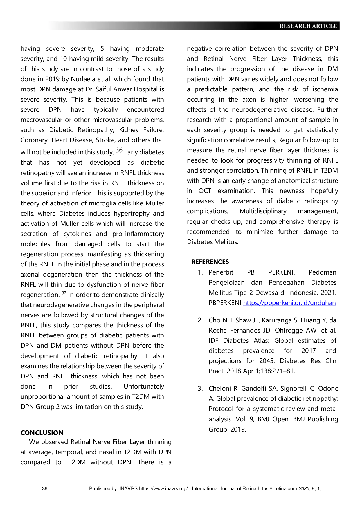 JURIS RETINAL NERVE FIBER LAYER THICKNESS ASSOCIATED WITH SEVERITY OF DIABETIC PERIPHERAL NEUROPATHY IN DIABETES MELLITUS TYPE 2