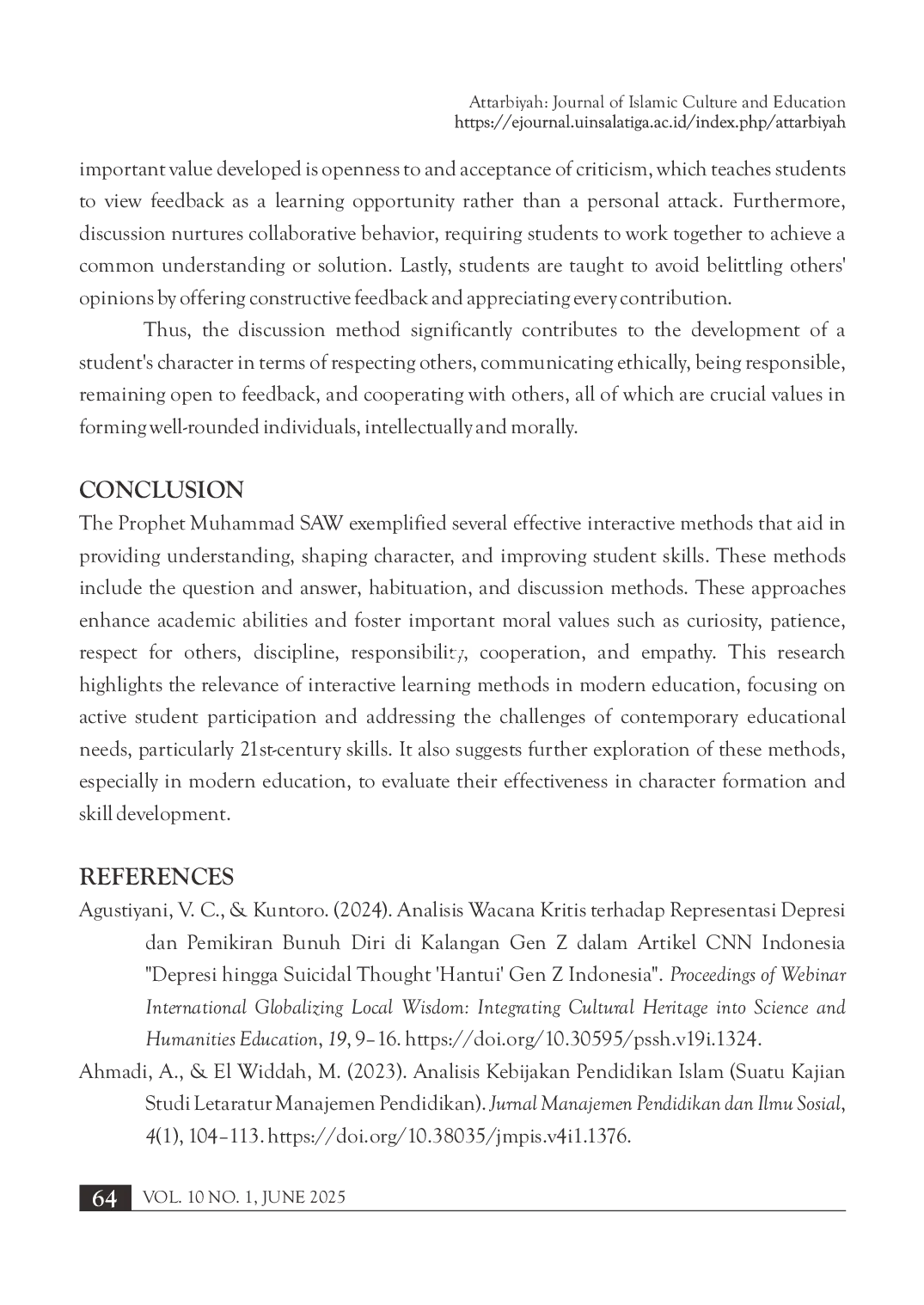 juris Learning methods according to hadith interactive perspectives in education