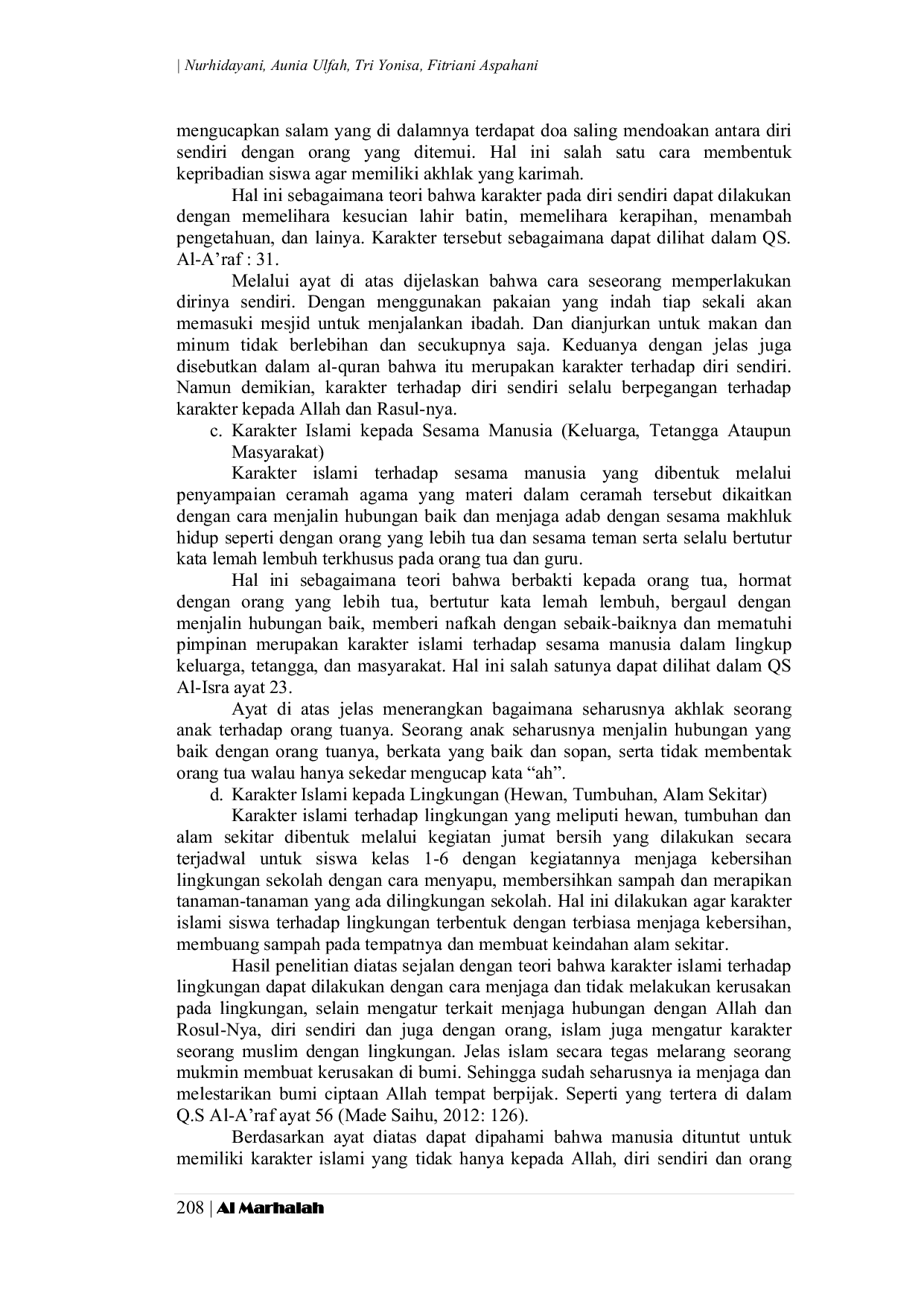 JURIS Pembentukan Karakter Islami Melalui Pembiasaan Jumat Takwa Siswa Di Sdn 5 Komet Banjarbaru