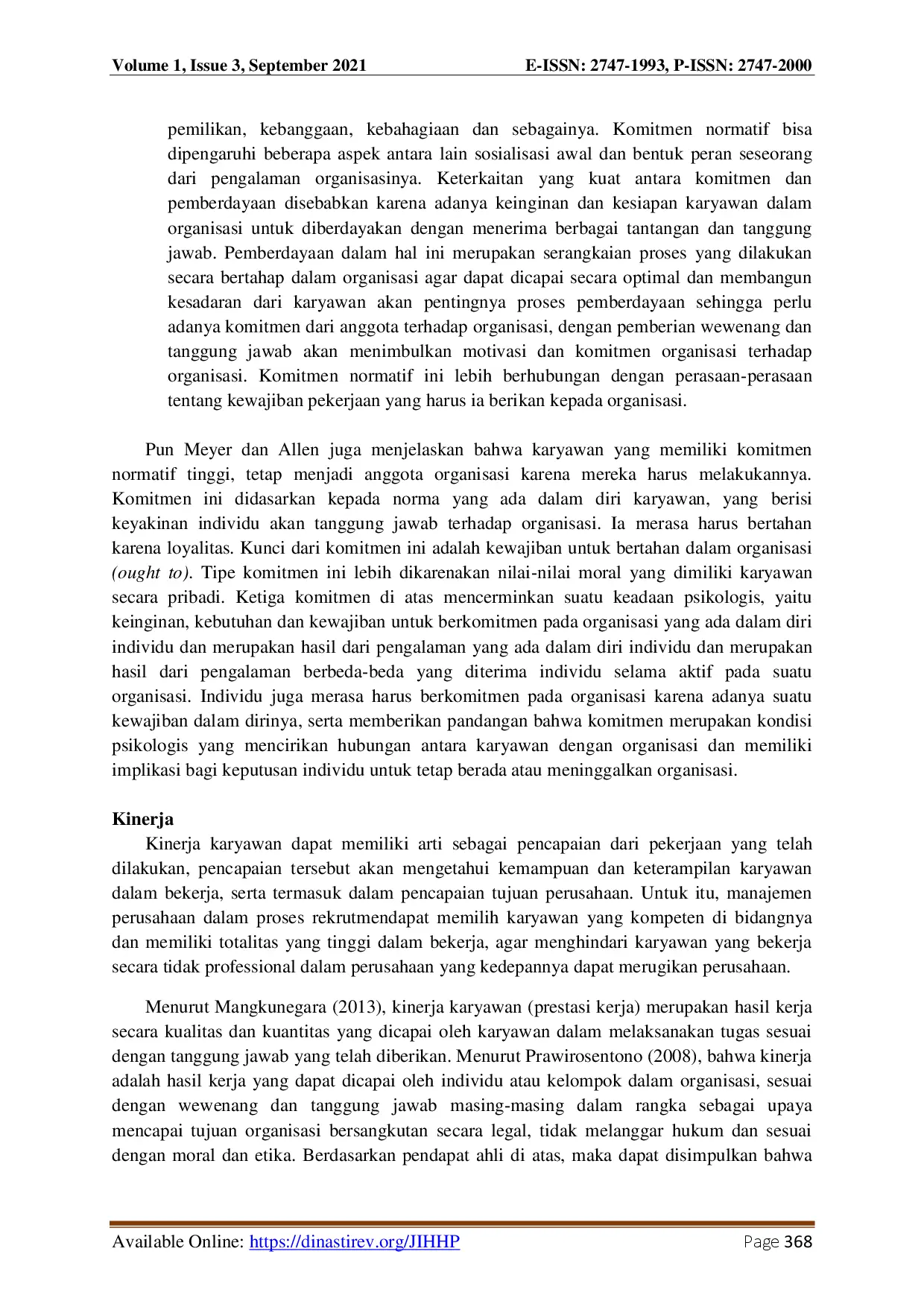 juris Pengaruh Budaya Kerja Dan Komitmen Terhadap Kinerja Karyawan Astra Credit Companies Cabang Tangerang Selatan Suatu Kajian Studi Literatur Manajemen Sumberdaya Manusia
