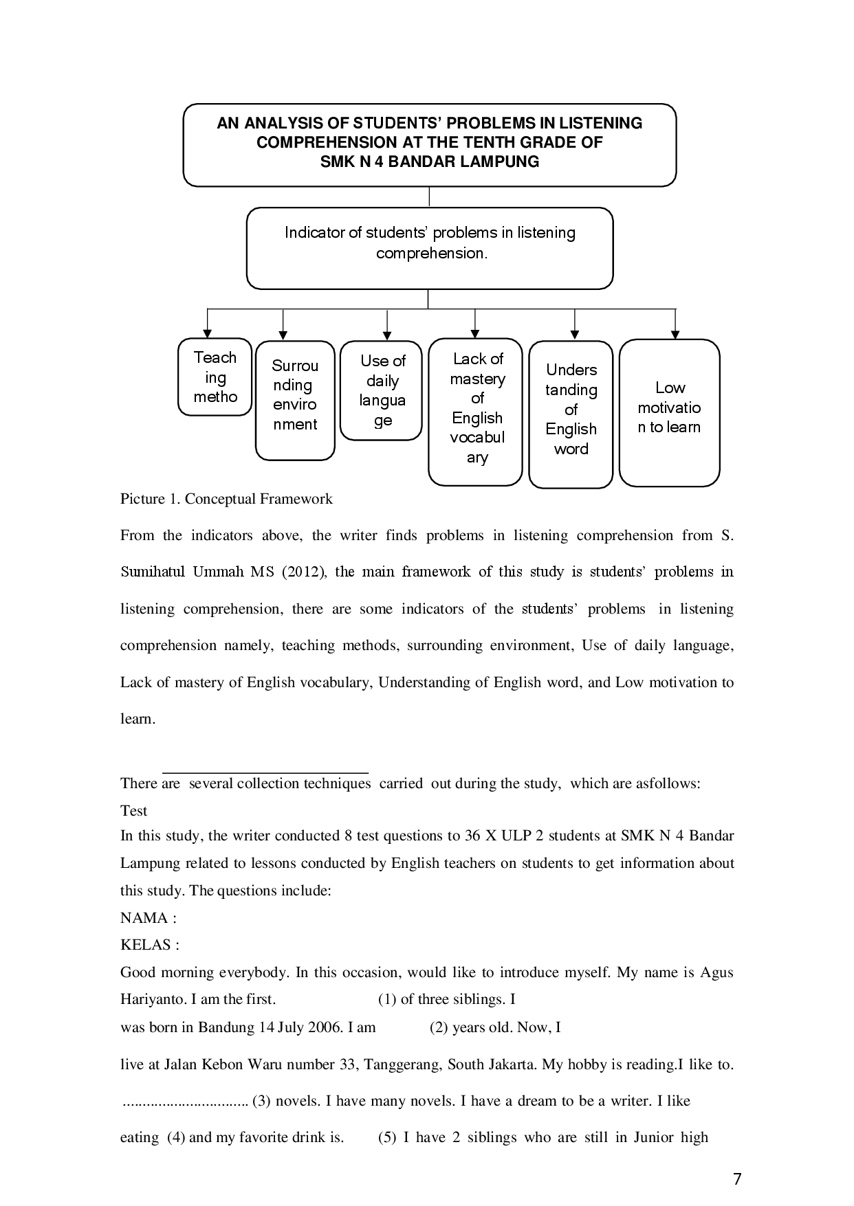 juris An Analysis of Students Problems in Listening Comprehension at the Tenth Grade of SMK N 4 Bandar Lampung