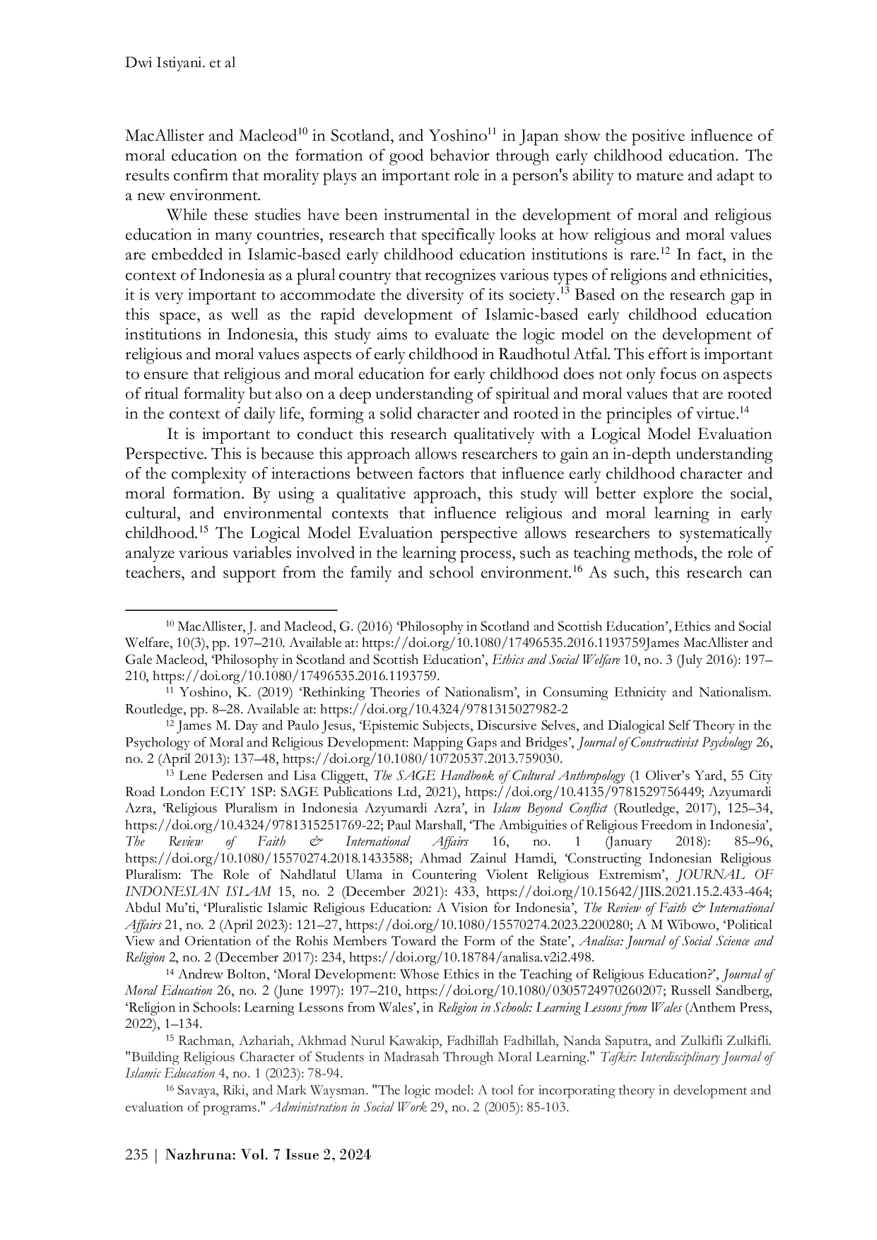 JURIS Challenges and Opportunities in Early Childhood Religious and Moral Education A Perspective from the Evaluation of Logical Models