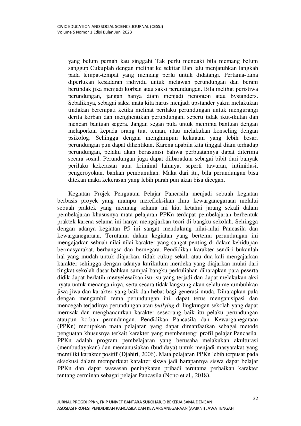 JURIS Projek Penguatan Profil Pelajar Pancasila Dengan Tema Fenomena Perundungan Kelas X di SMA Veteran 1 Sukoharjo