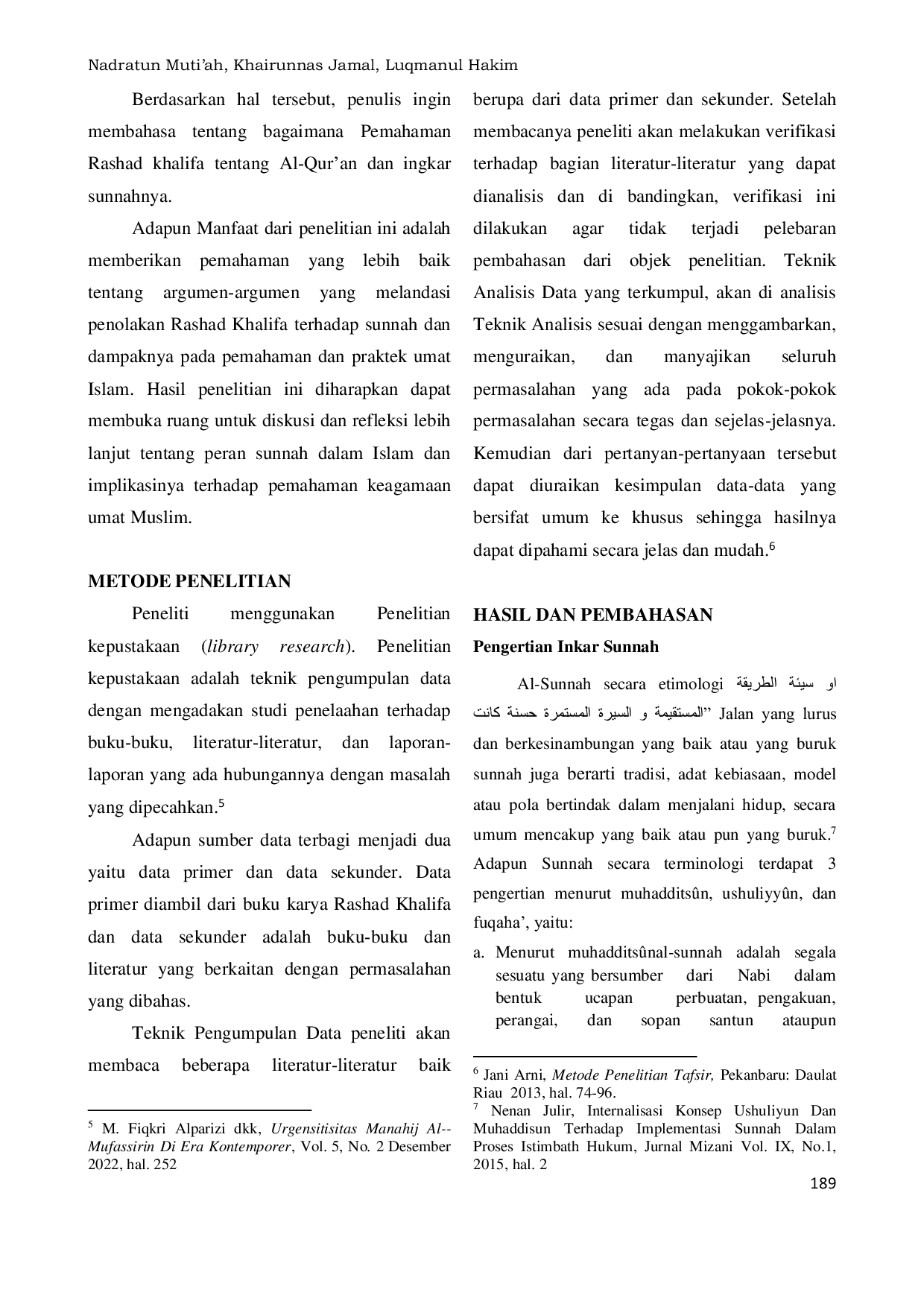 JURIS Rashad Khalifa Ingkar Sunnah Dan Pemikirannya