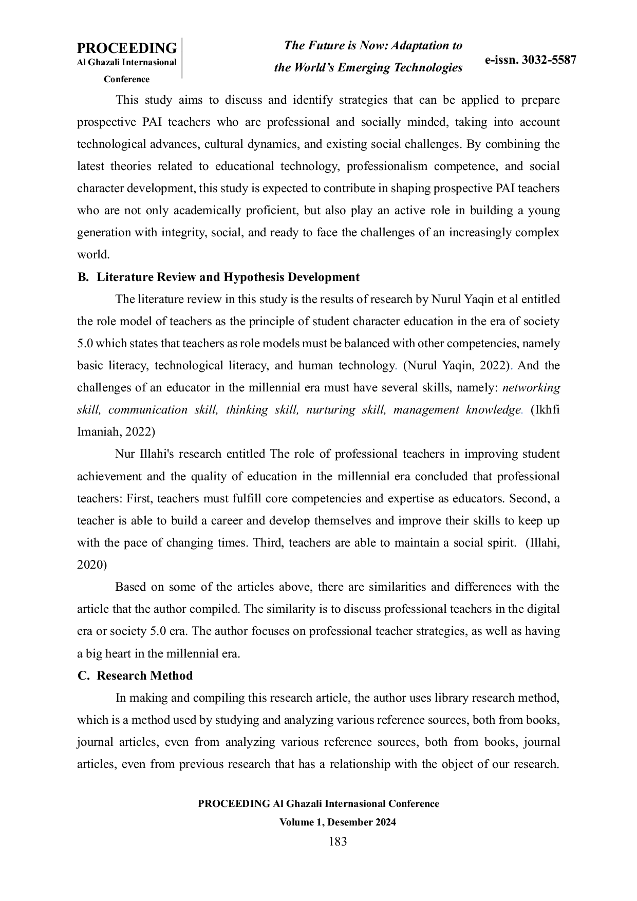 JURIS Strategi Calon Guru PAI yang Profesional dan Berwawasan Sosial di Era Milenial