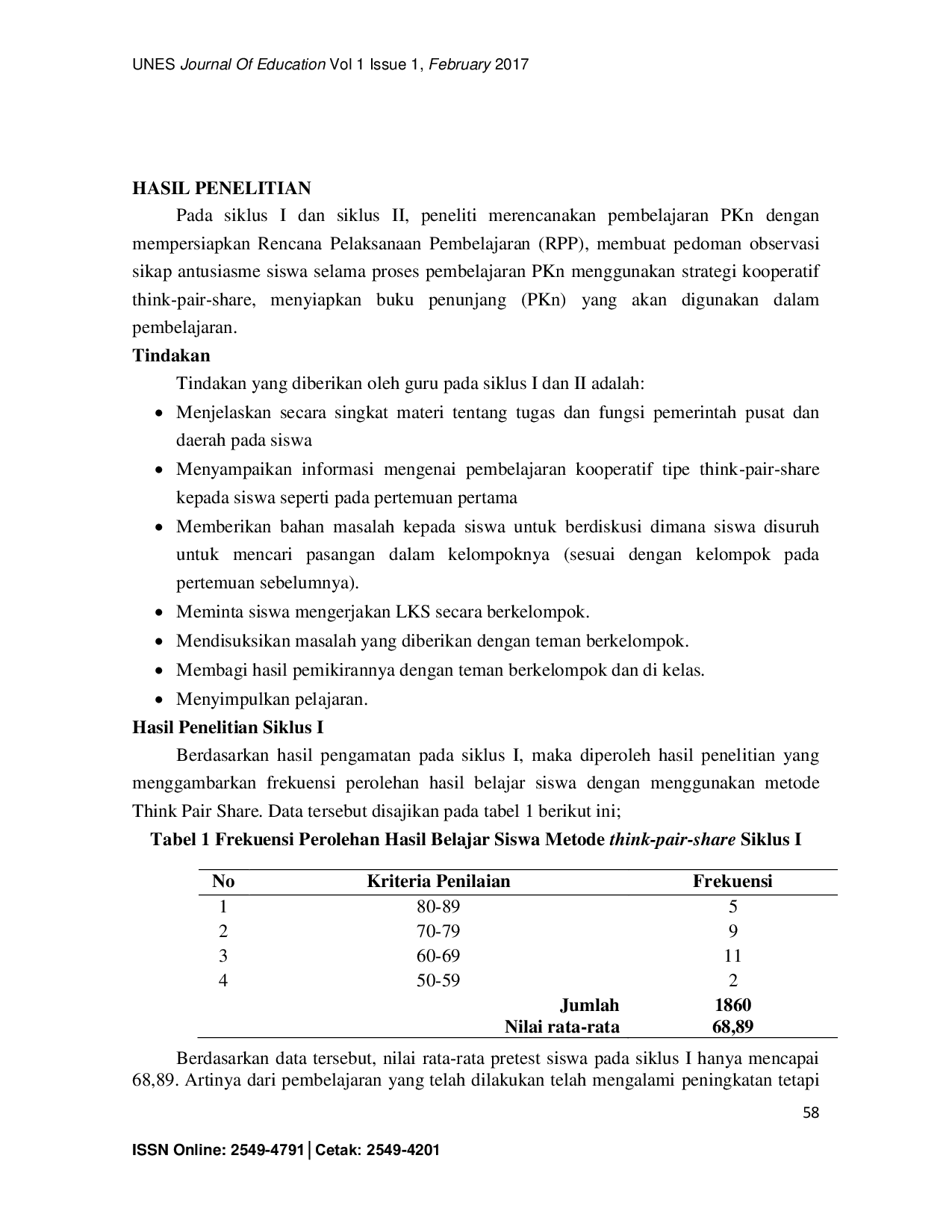 JURIS Upaya Peningkatan Hasil Belajar Siswa Kelas VI Dengan Menggunakan Metode Think Pair Share TPS Pada Pembelajaran PKN Di SDN 16 Surau Gadang Nanggalo Padang