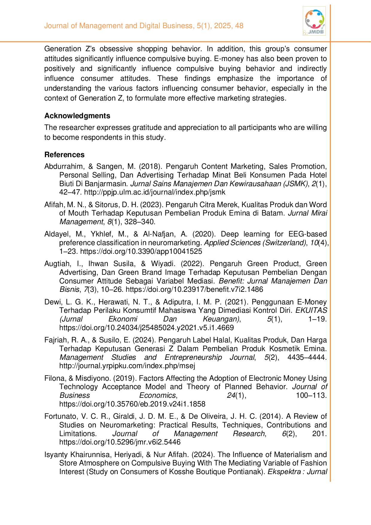 JURIS The influence of advertising neuromarketing bandwagon effect and e money on gen Z s attitude and compulsive buying