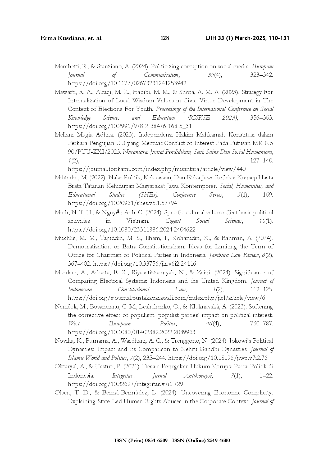 juris Preventing the politicisation of corruption crime law enforcement based on local wisdom