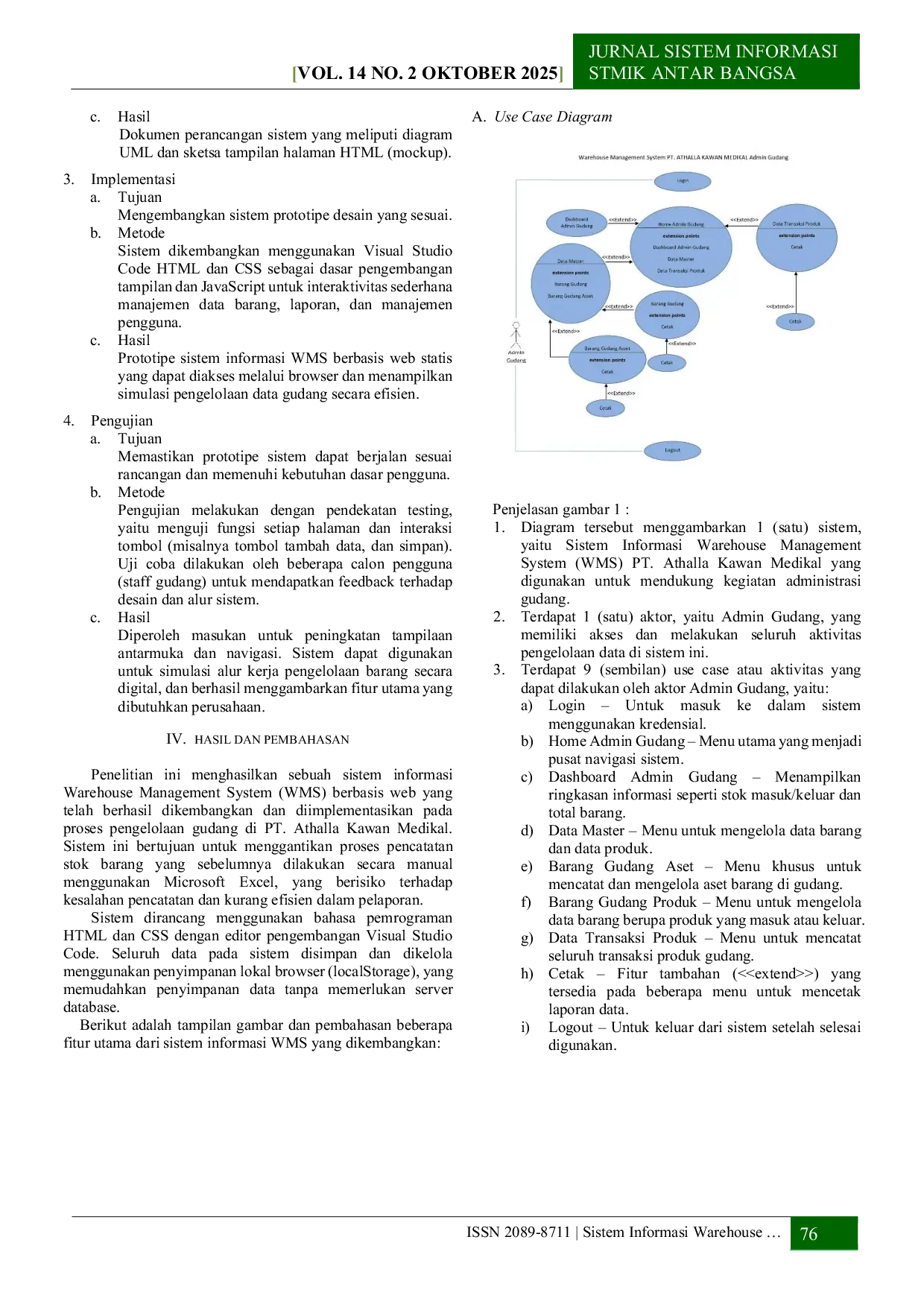 JURIS Sistem Informasi Warehouse Management System WMS untuk Meningkatkan Efisiensi Gudang pada PT ATHALLA KAWAN MEDIKAL