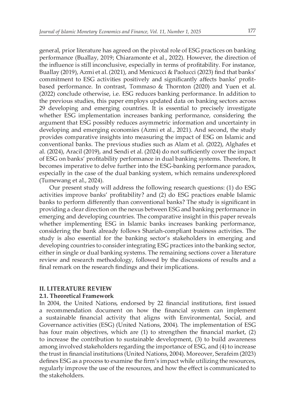 JURIS ESG and Banking Performance in Emerging and Developing Countries Do Islamic Banks Perform Better