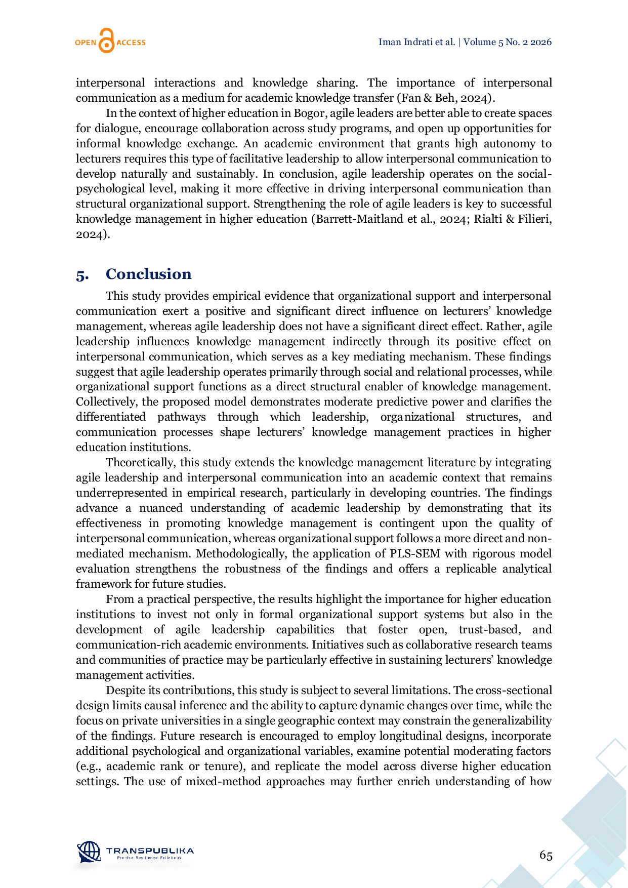 JURIS Organizational Leadership and Communication Drivers of Knowledge Management in Higher Education
