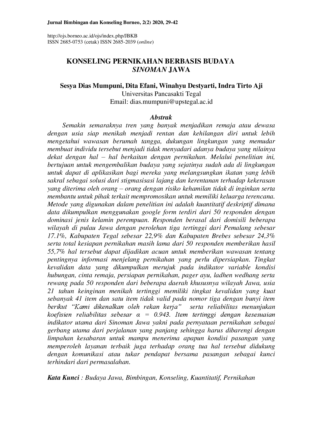 juris Konseling Pernikahan Berbasis Budaya Sinoman Jawa