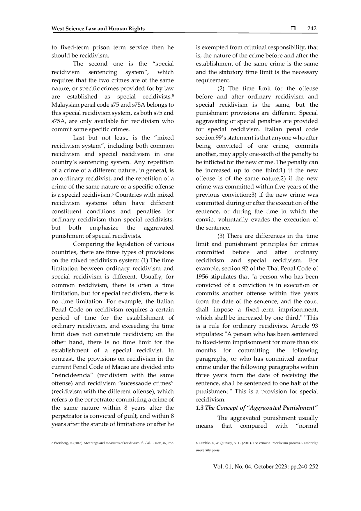 JURIS Comparative Analysis on the Improvement of Aggravate Punishment for Recidivism in Malaysia