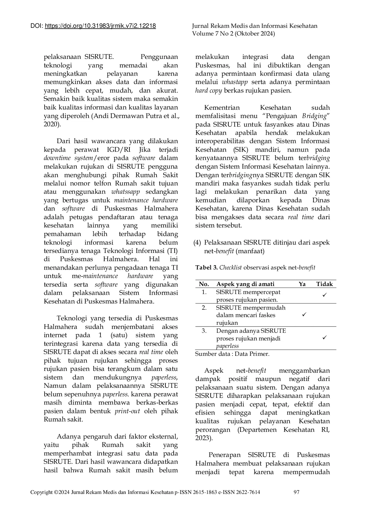 JURIS Referral System of the BPJS Patient at the Halmahera Community Health Center Semarang City