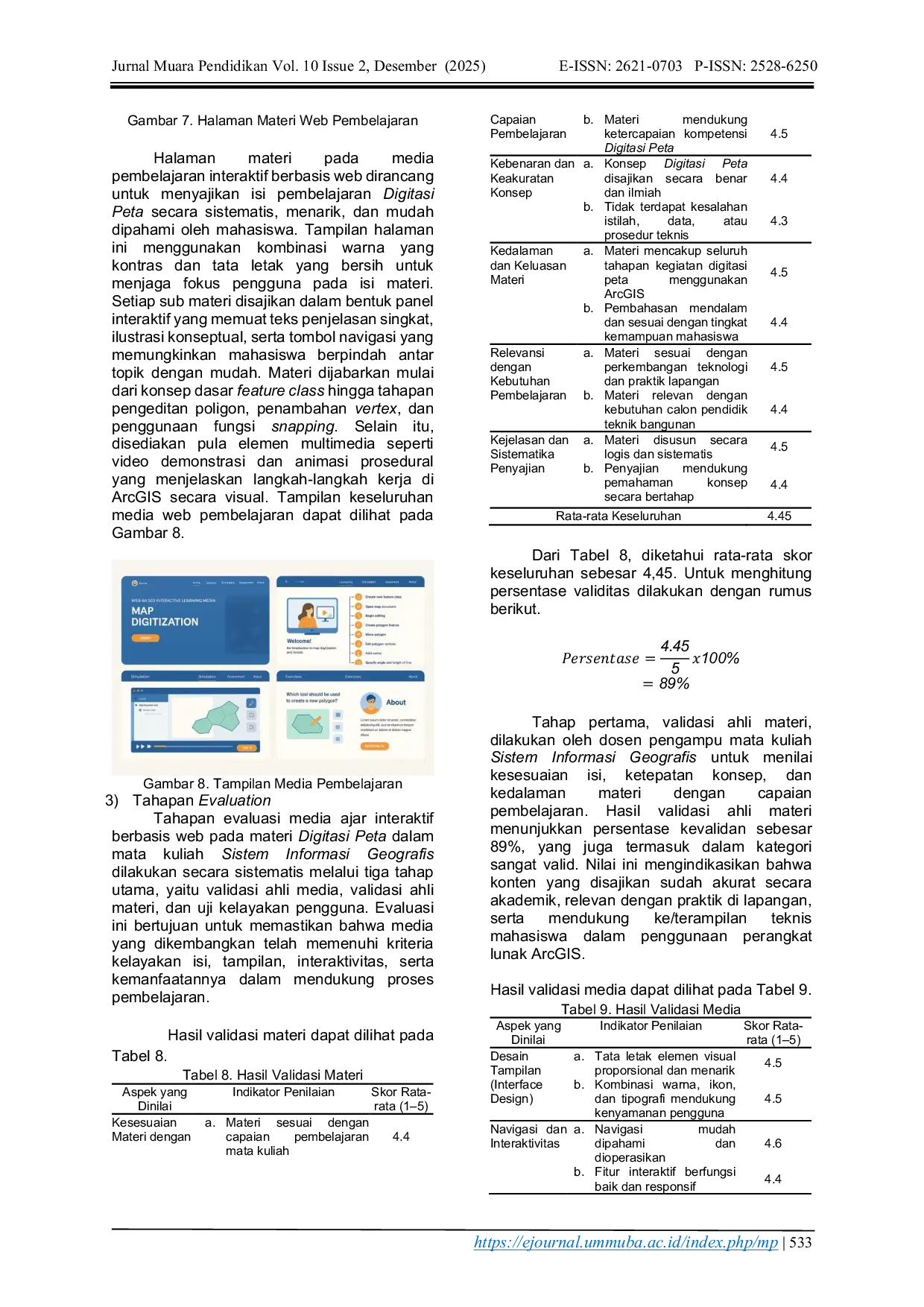 JURIS Pengembangan Media Ajar Interaktif Berbasis Web Pada Materi Digitasi Peta Mata Kuliah Sistem Informasi Geografis