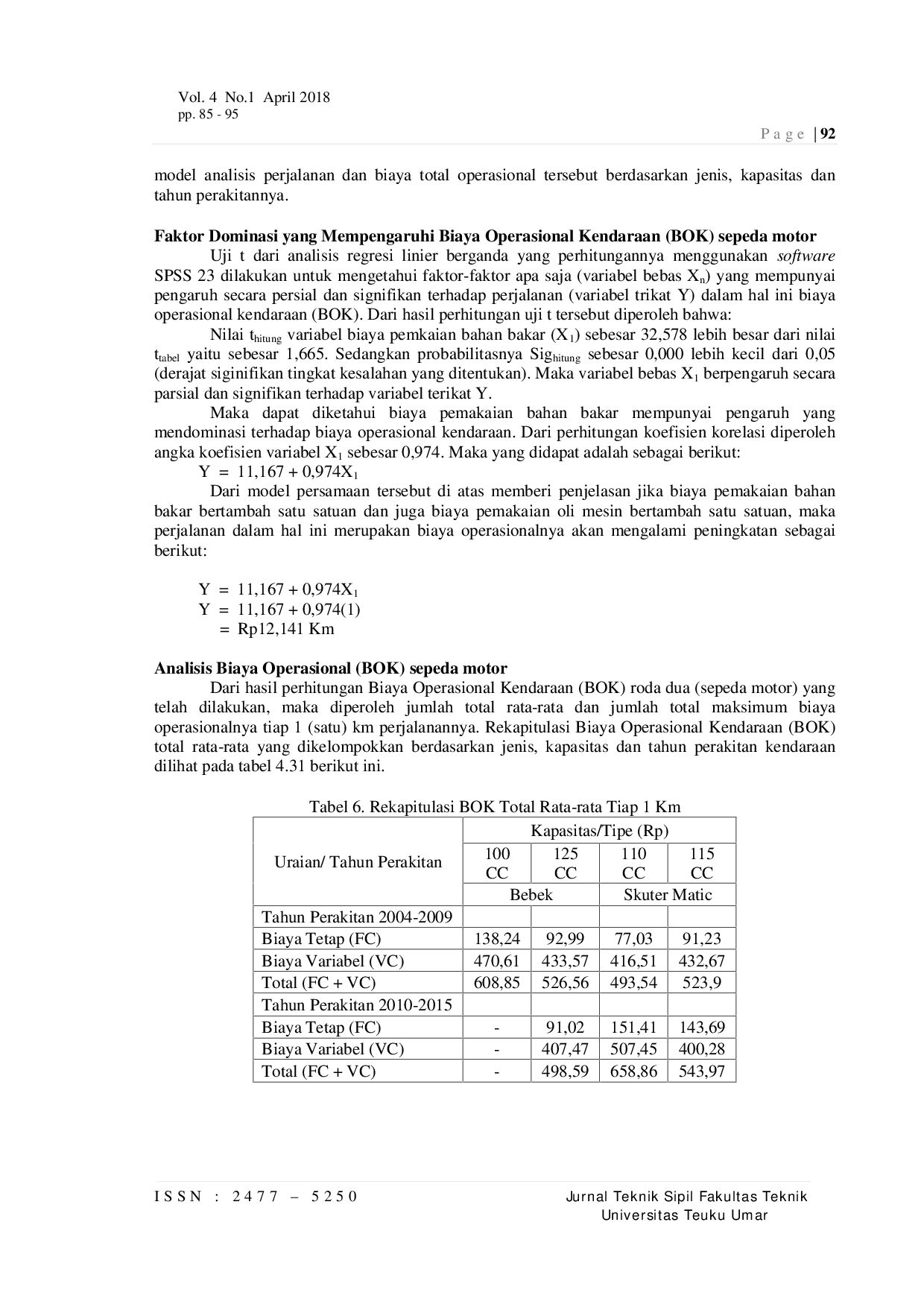 JURIS Biaya Operasional Sepeda Motor Matic Dan Manual