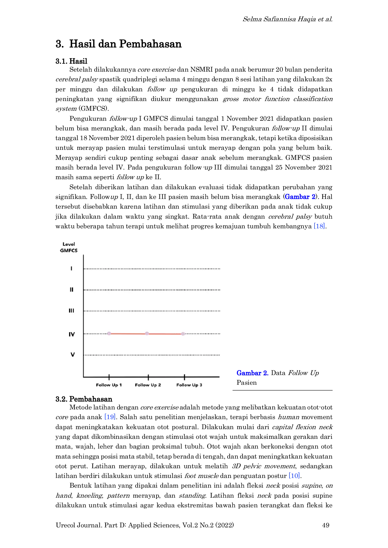 JURIS Effects of Core Stability Exercise and Neurosensorimotor Reflex Integration on the Crawling Ability of Children with Quadriplegi Spastic Cerebral Palsy Case Report
