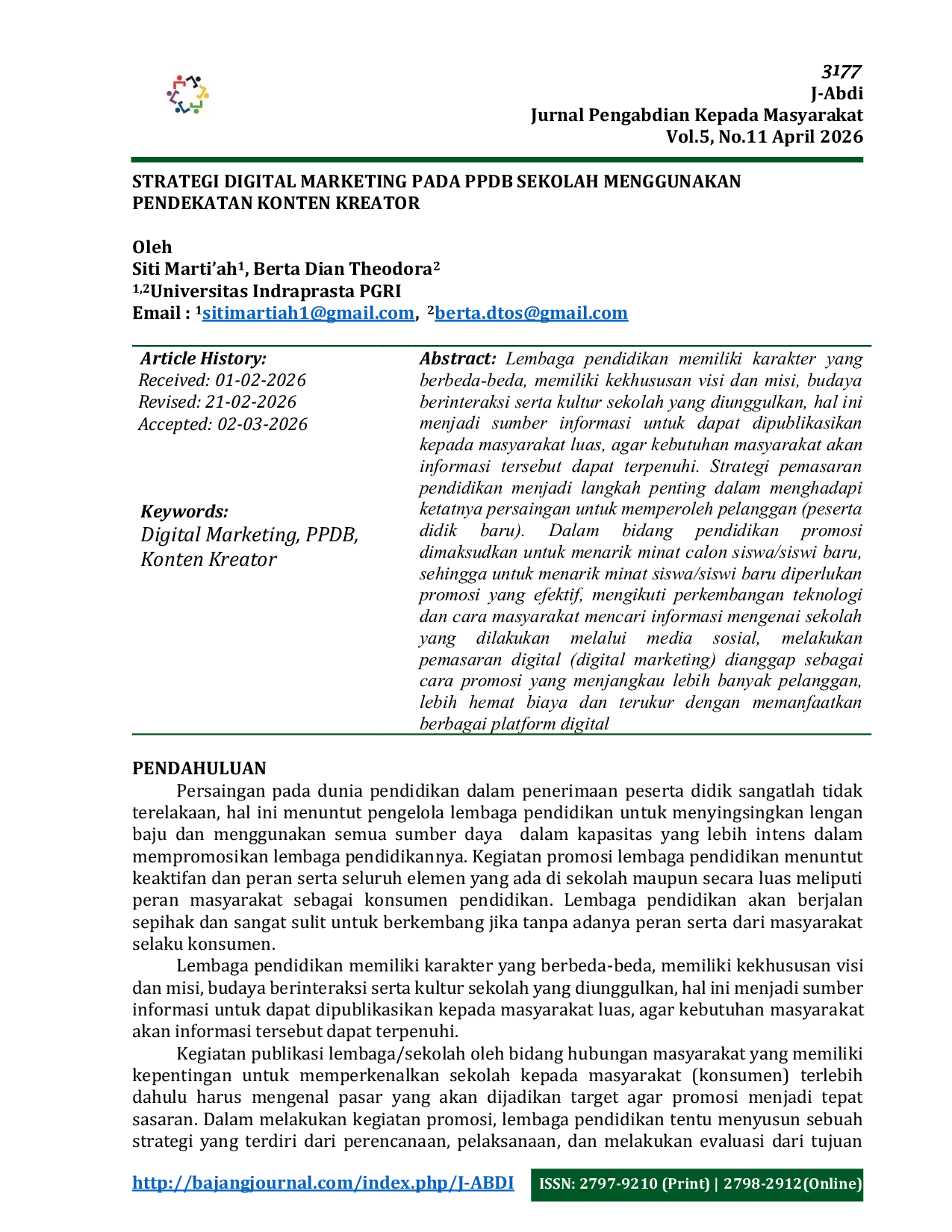 JURIS Strategi Digital Marketing Pada Ppdb Sekolah Menggunakan Pendekatan Konten Kreator