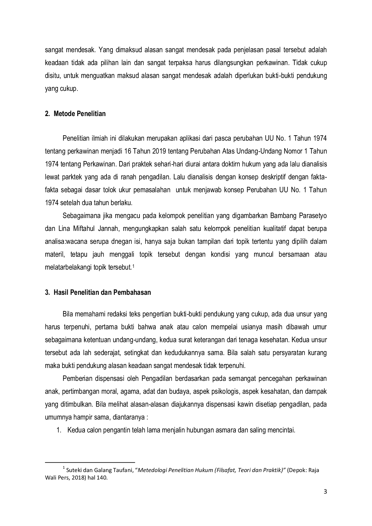 JURIS Dispensasi Kawin Jelang Dua Tahun Pasca Perubahan Undang Undang Perkawinan