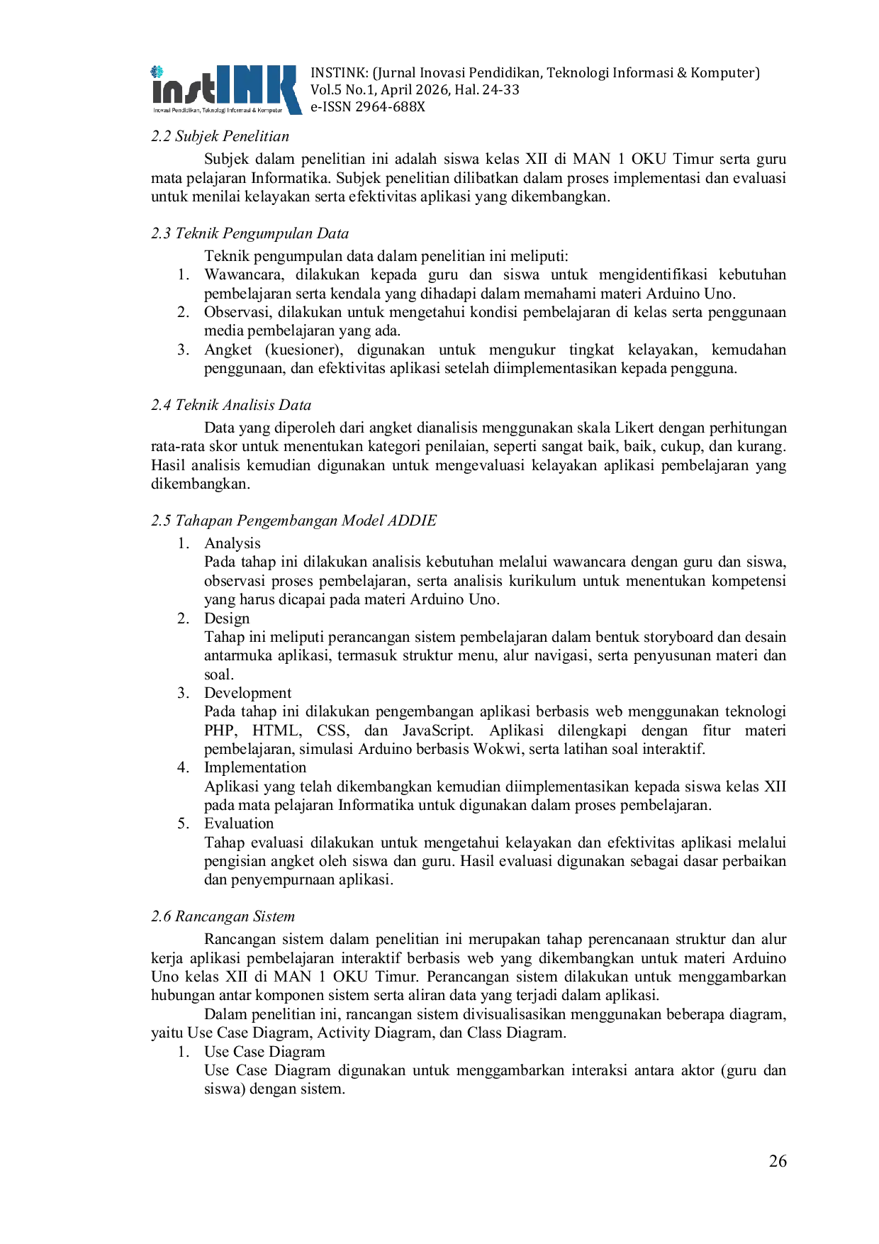 JURIS Pengembangan Aplikasi Pembelajaran Interaktif Berbasis Web untuk Meningkatkan Pemahaman Siswa Kelas XII pada Materi Arduino Uno di MAN 1 OKU Timur