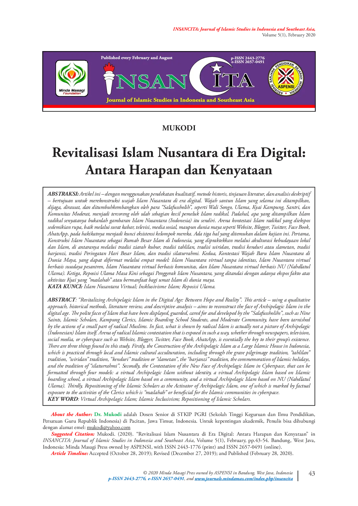 JURIS Revitalisasi Islam Nusantara di Era Digital Antara Harapan dan Kenyataan