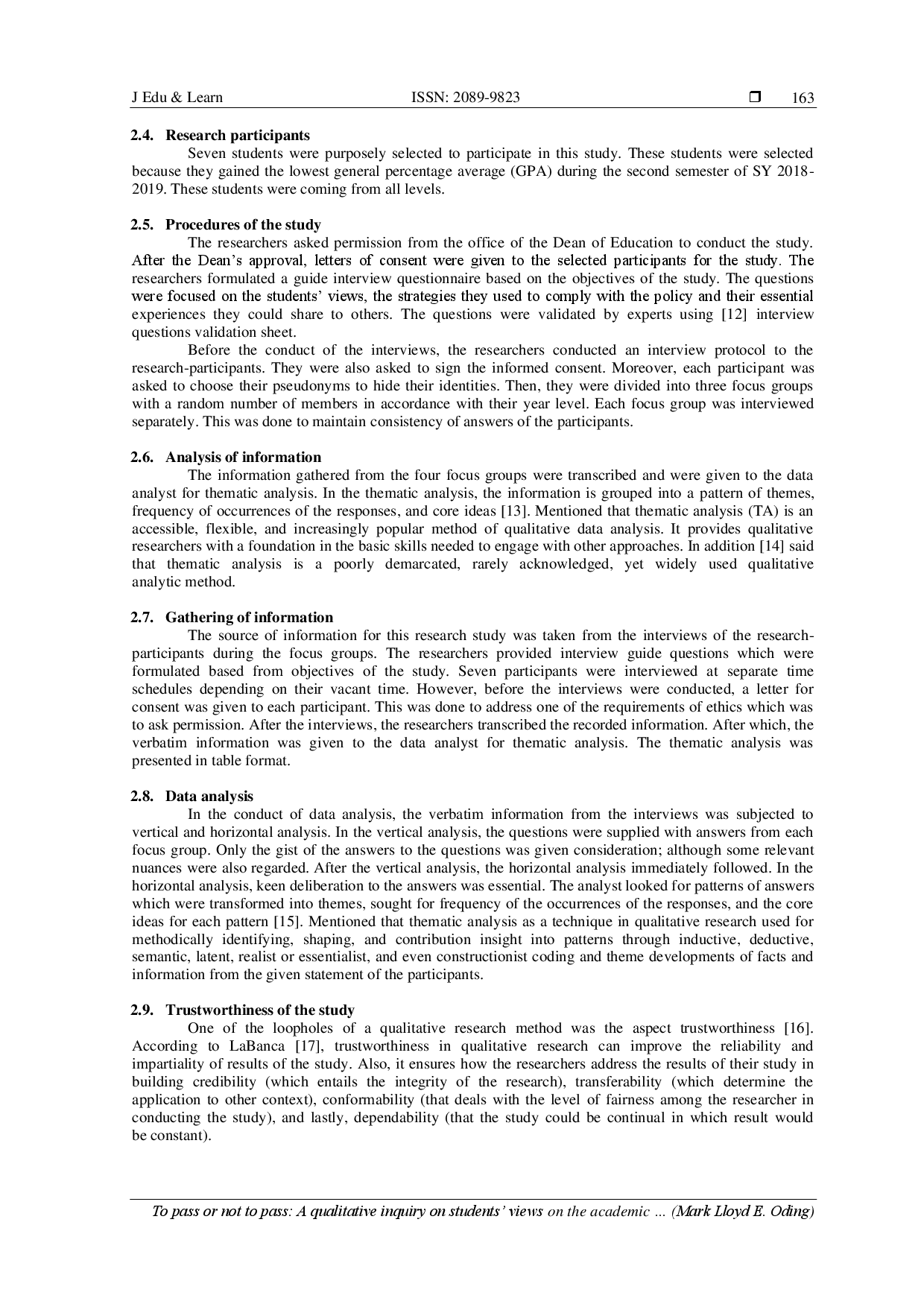 juris To pass or not to pass A qualitative inquiry on students views on the academic retention policy