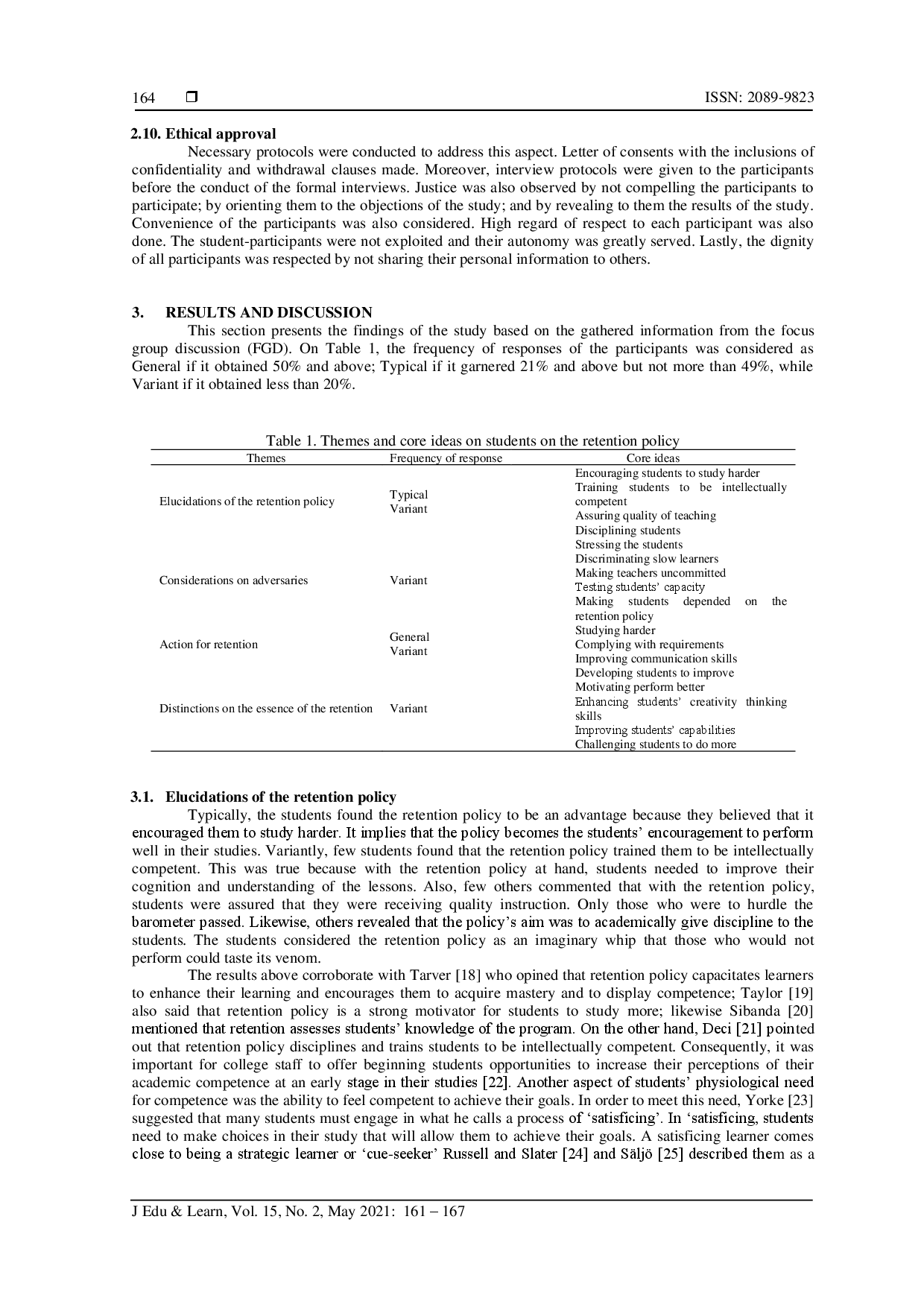 juris To pass or not to pass A qualitative inquiry on students views on the academic retention policy